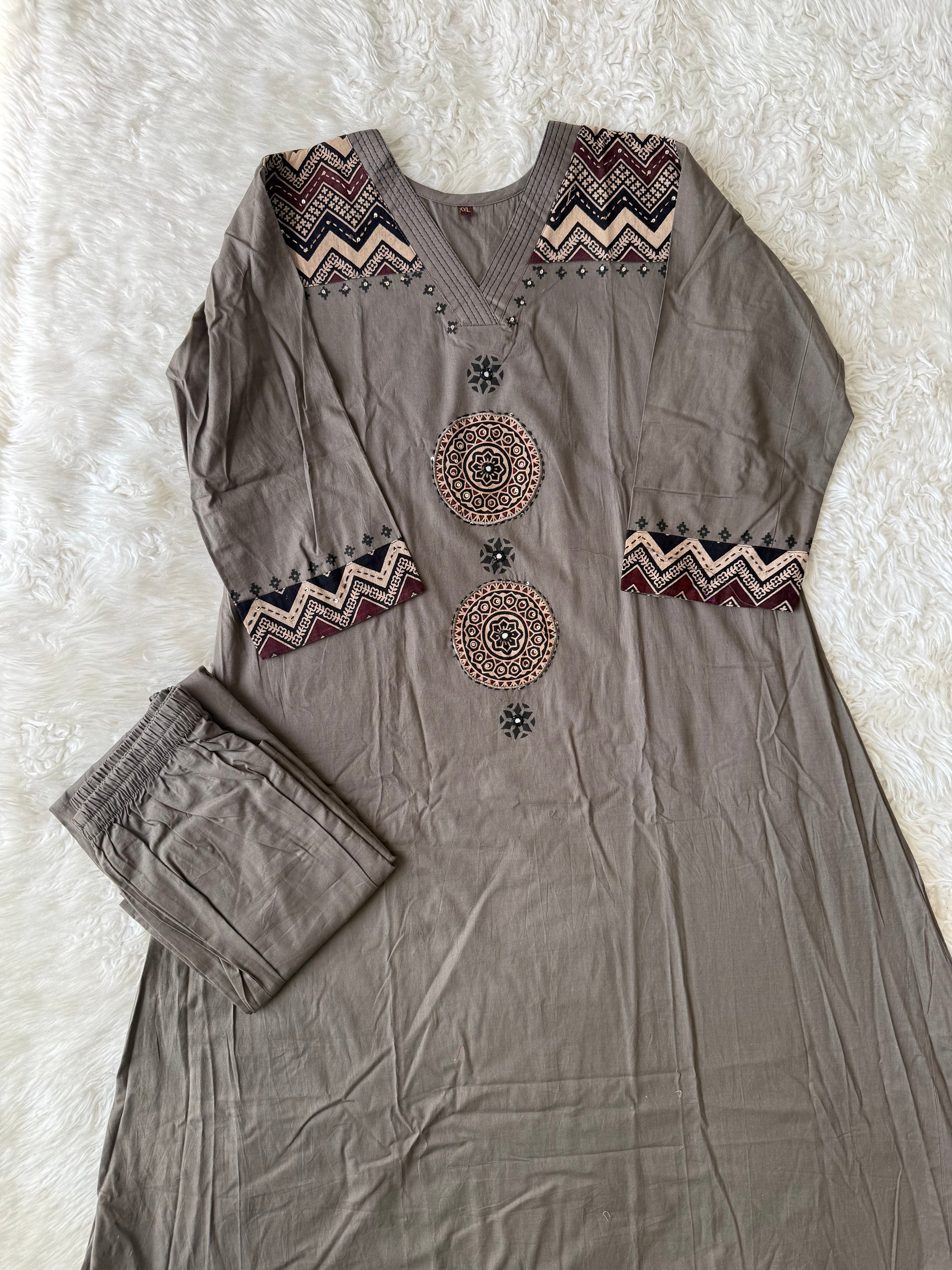 Pure Cotton Kurti Plazo Set