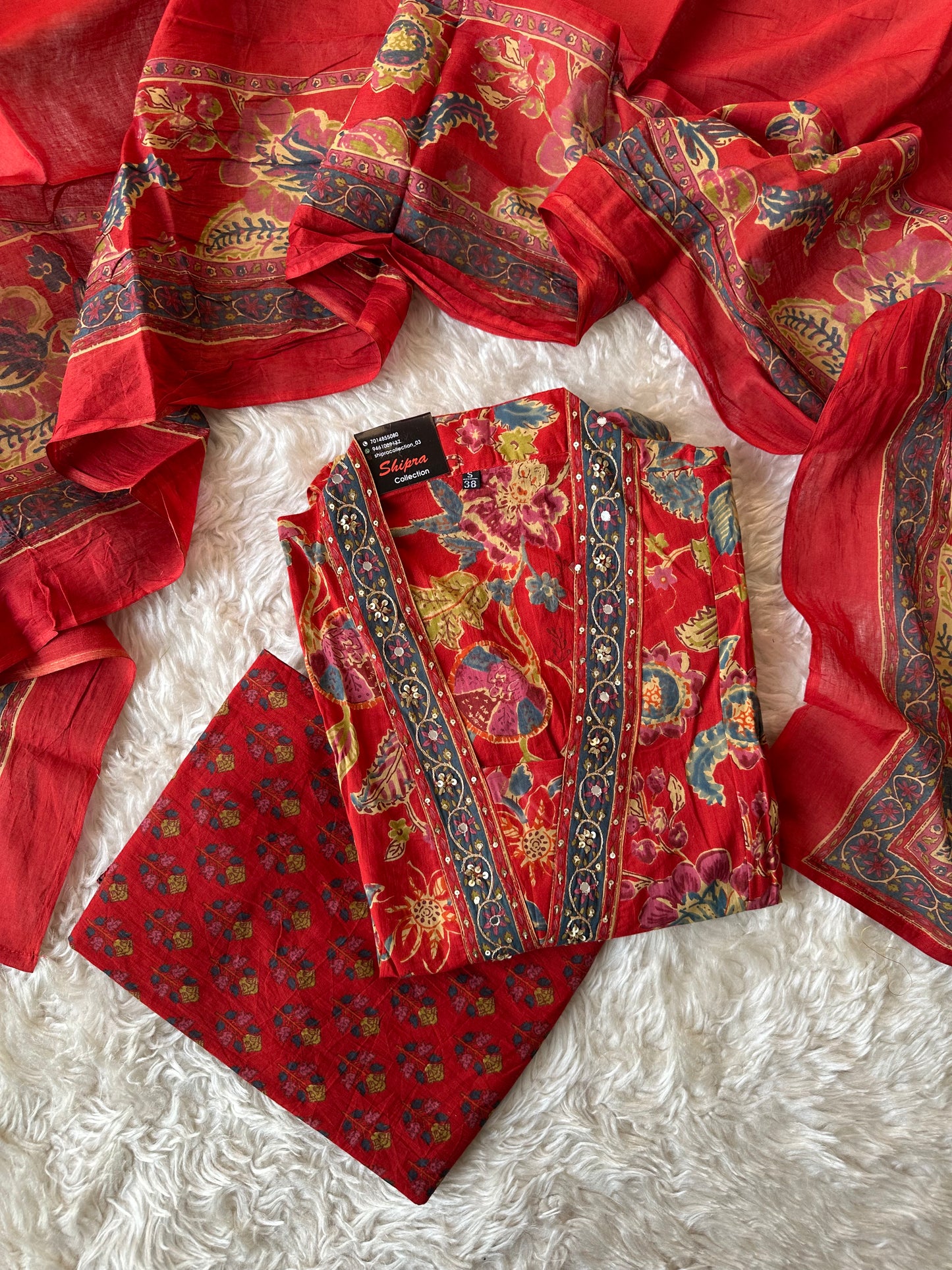Premium Cotton Kurti Plazo Dupatta Set
