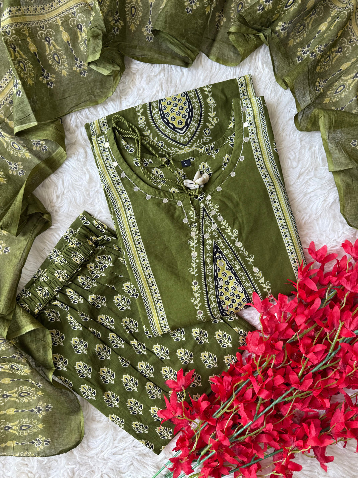 Budget Friendly Kurti Pant Dupatta Set