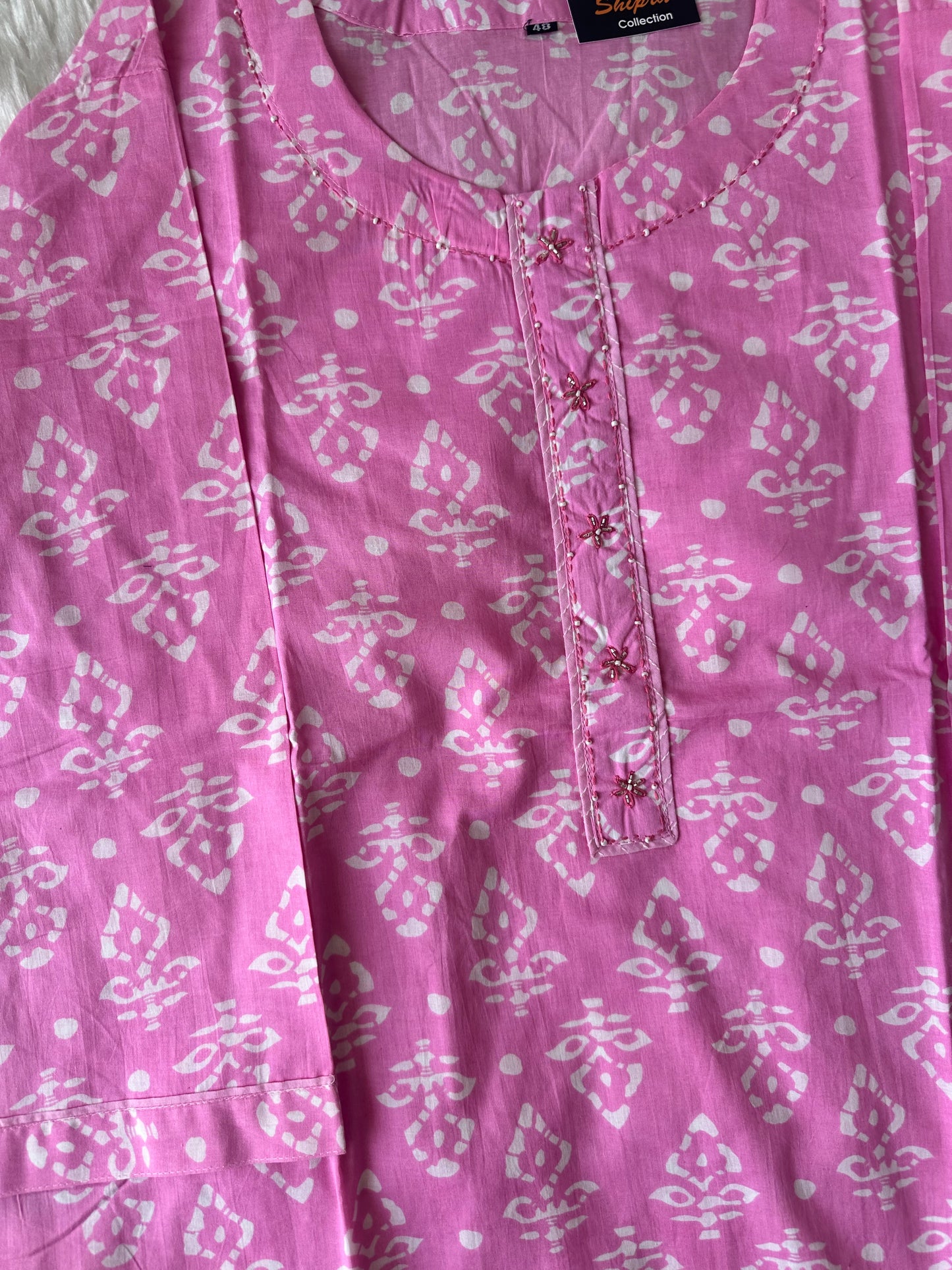 Breathable Cotton Kurti Pant Cotton Dupatta Set
