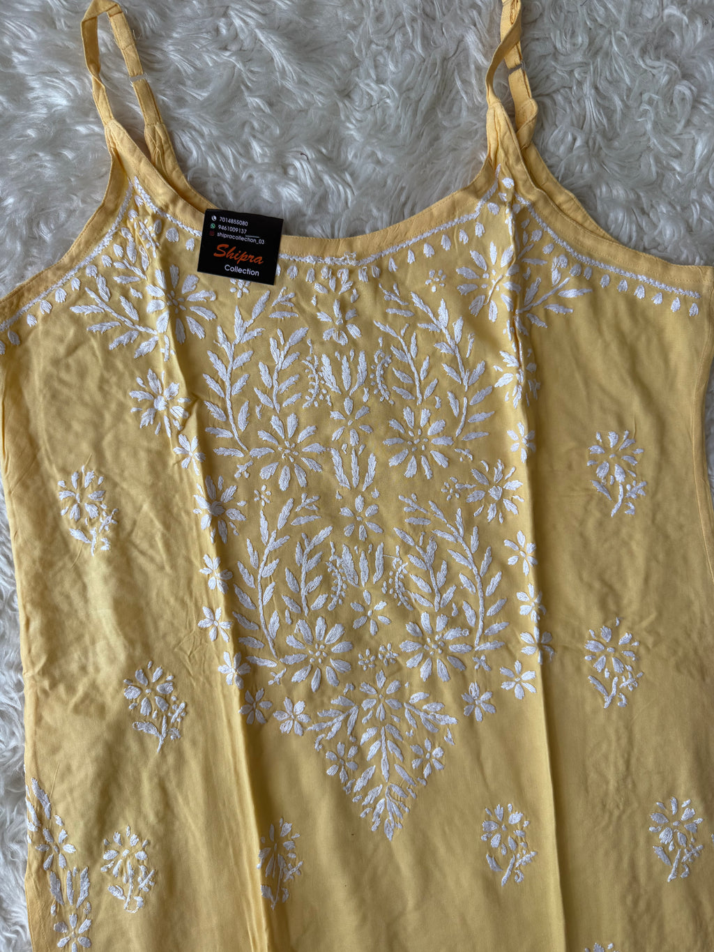 Heavy Rayon Strap Chikankari kurti