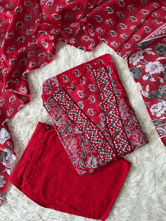 Budget Friendly Kurti Pant Dupatta Set