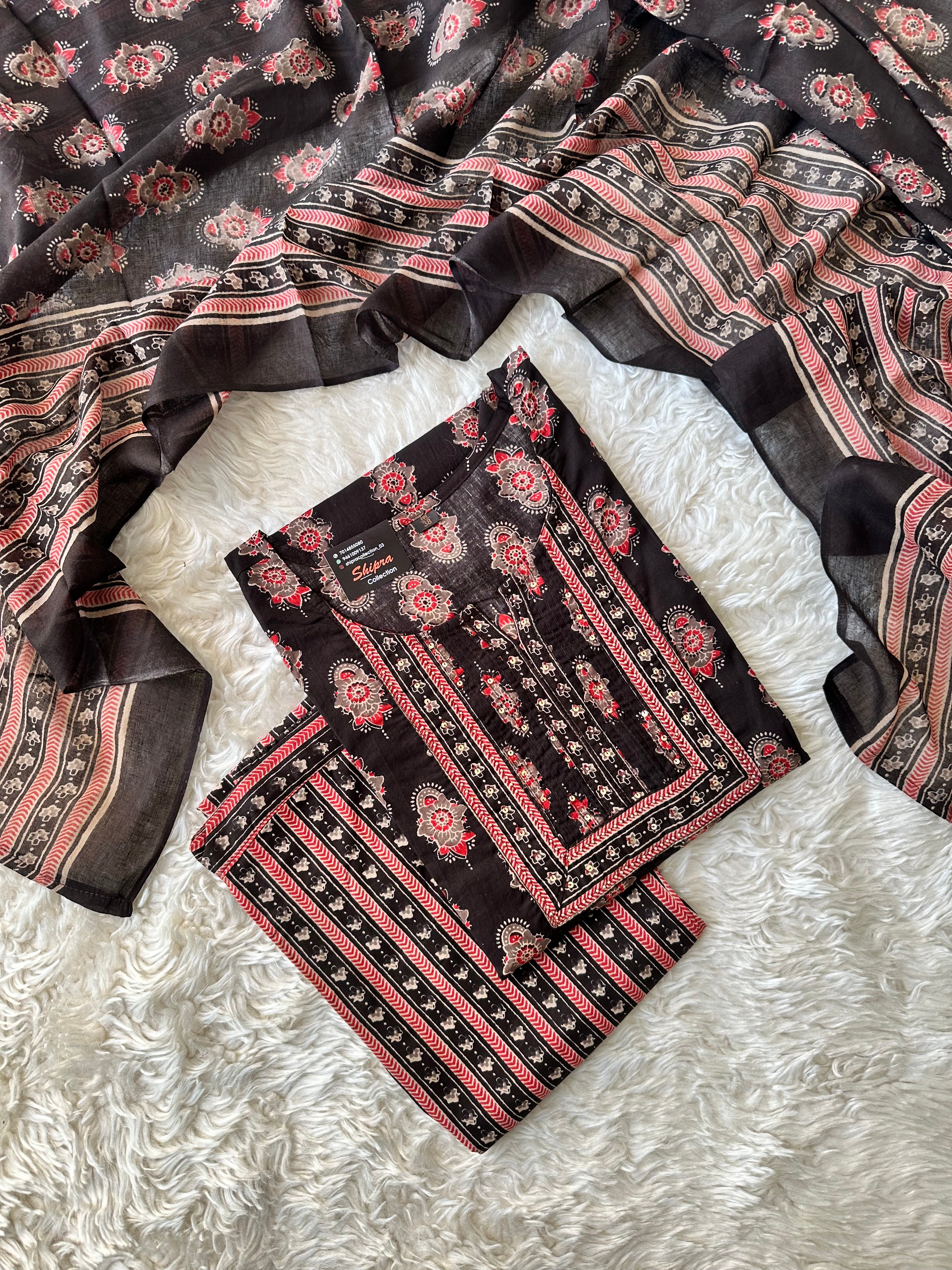Premium Cotton Kurti Pant Dupatta Set