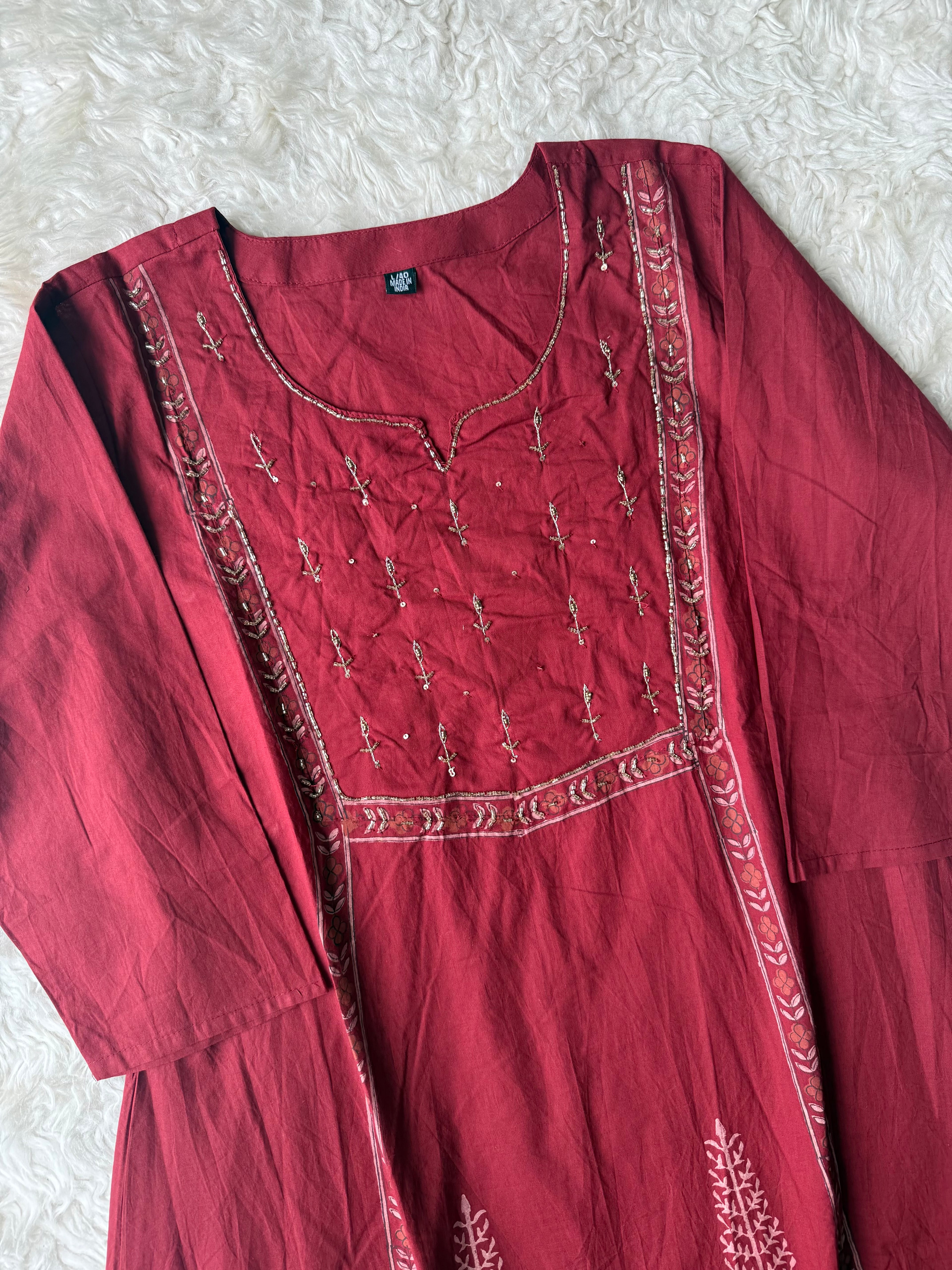 Premium Cotton Kurti Pant Dupatta Set
