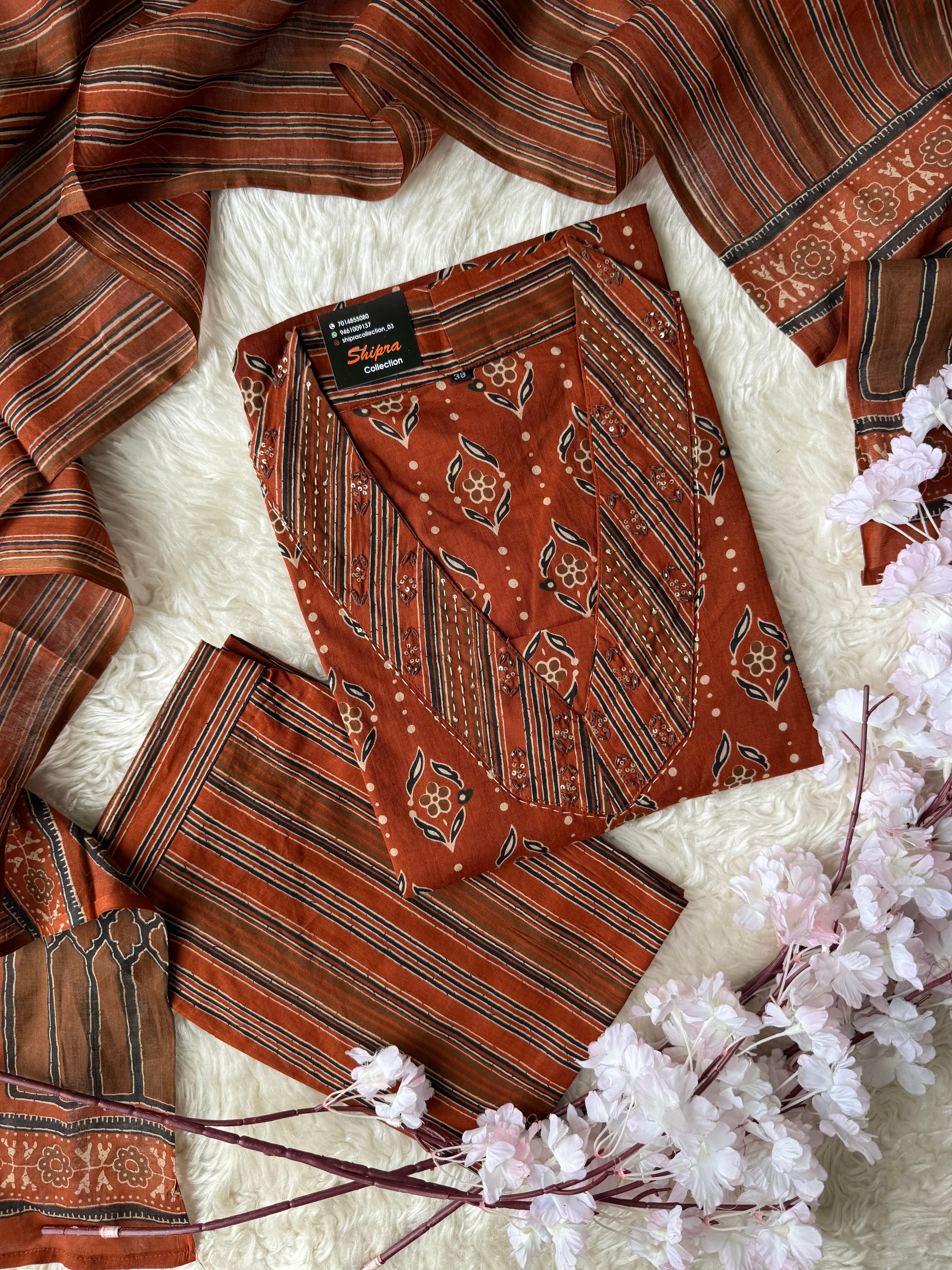 Premium Cotton Kurti Pant Dupatta Set