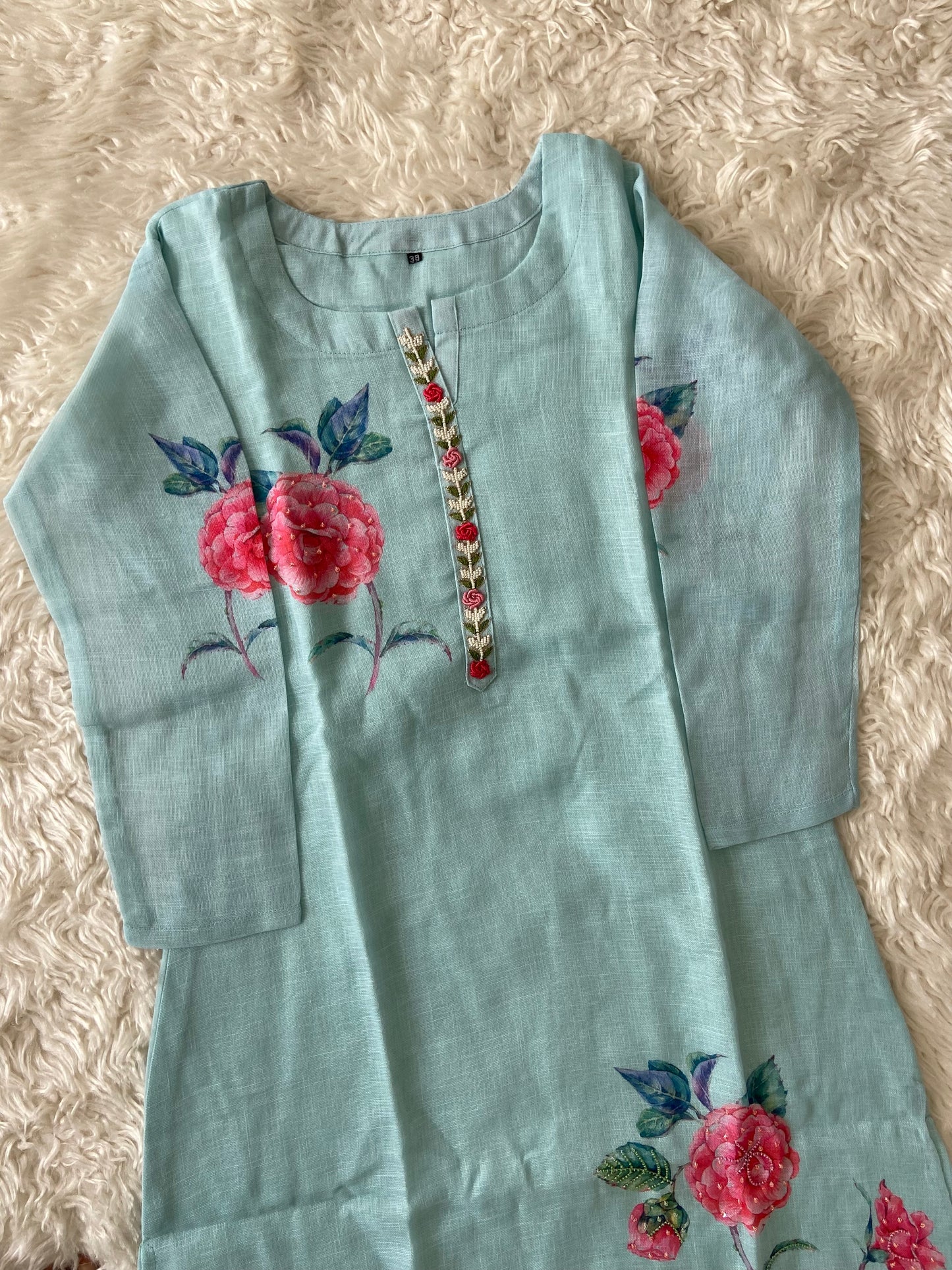 Linen Kurti Pant Dupatta Set