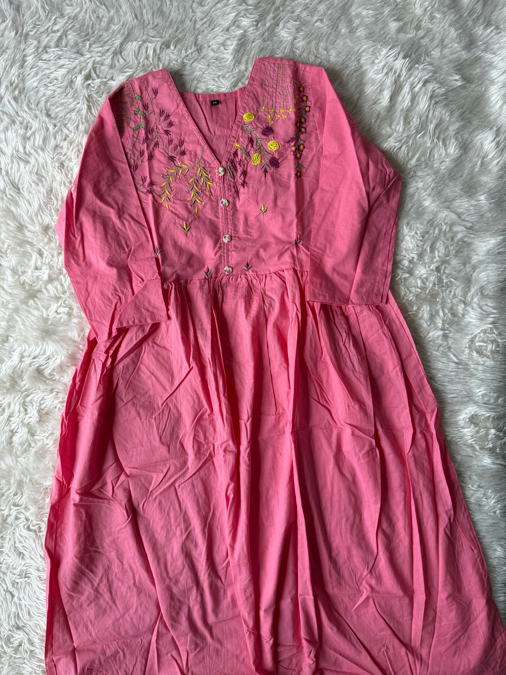 Cotton Thread Work Kurti Pant Set