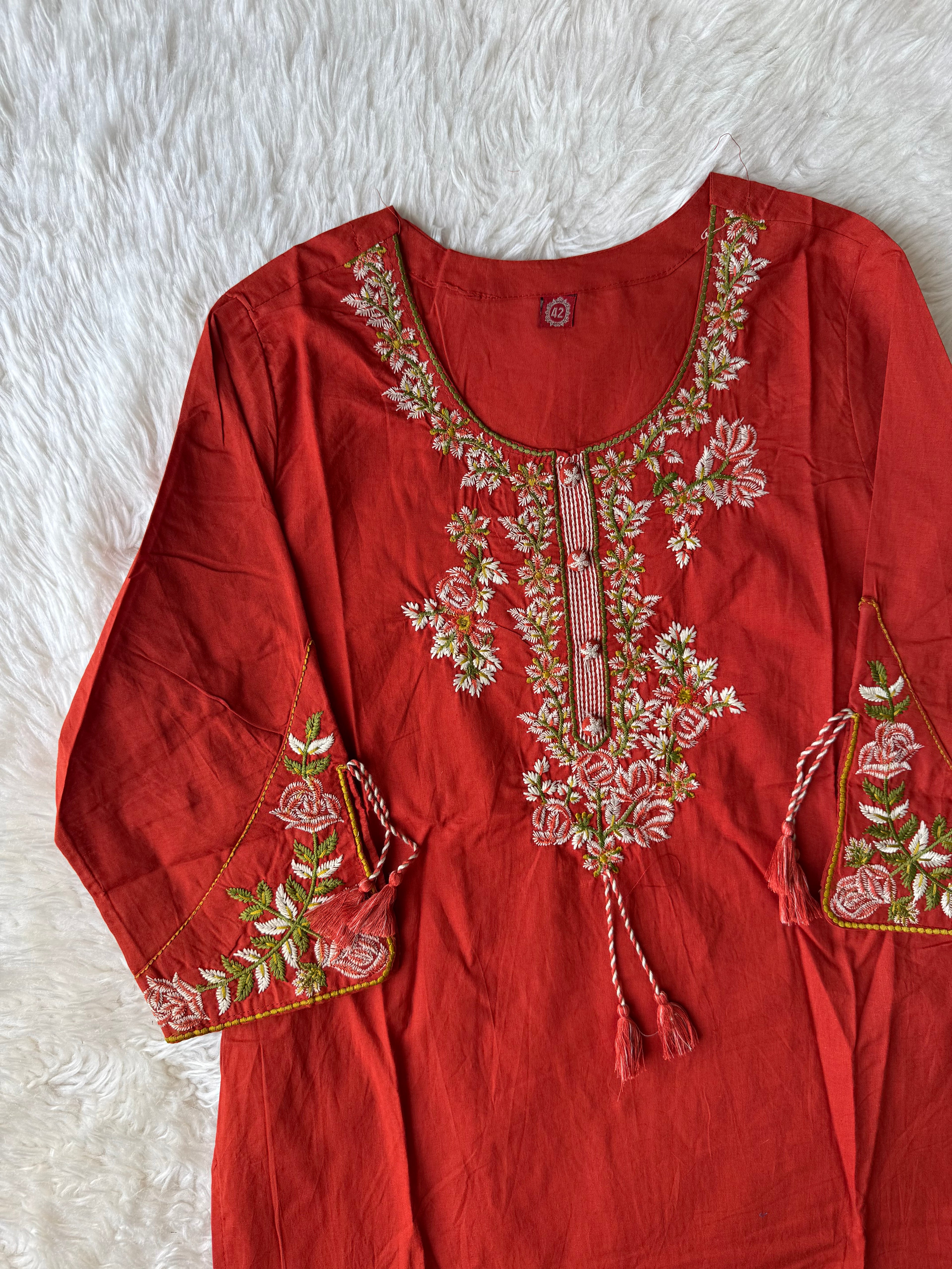 Pure Cotton Kurti Pant Dupatta Set