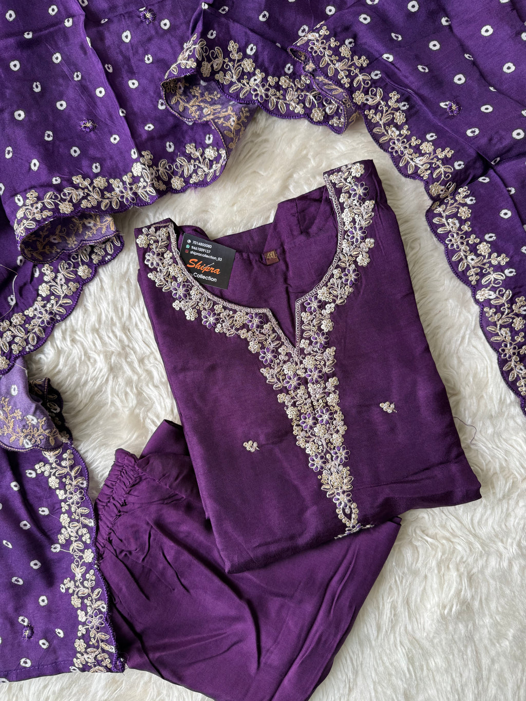 “Plus Size” Russian Silk Kurti Plazo Dupatta Set