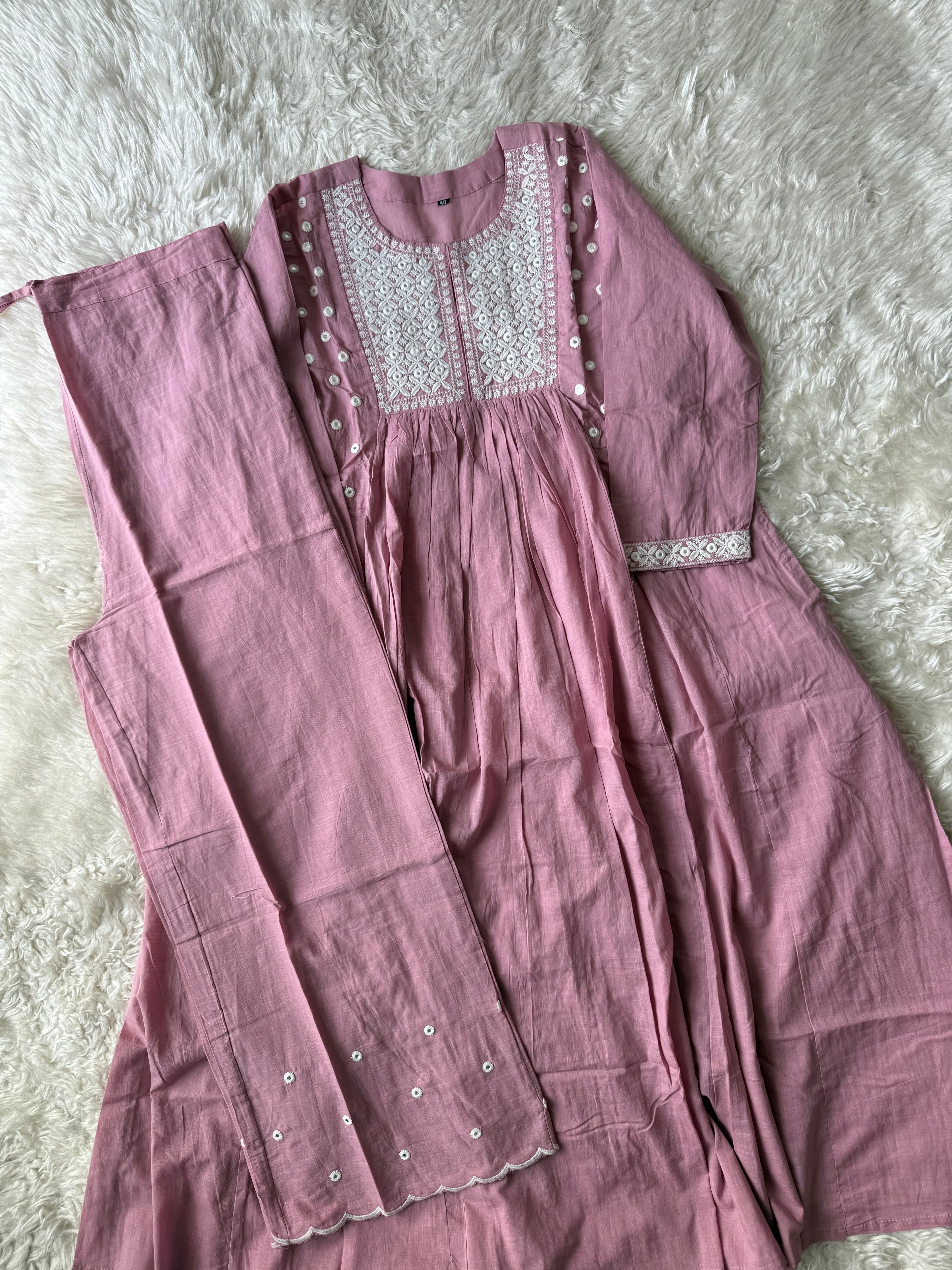 Z Premium Mul Cotton Kurti Plazo Set