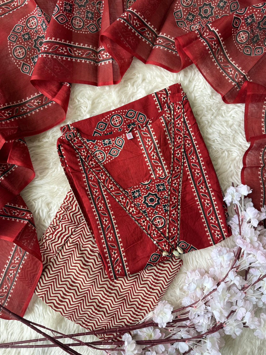 Premium Cotton Kurti Pant Dupatta Set