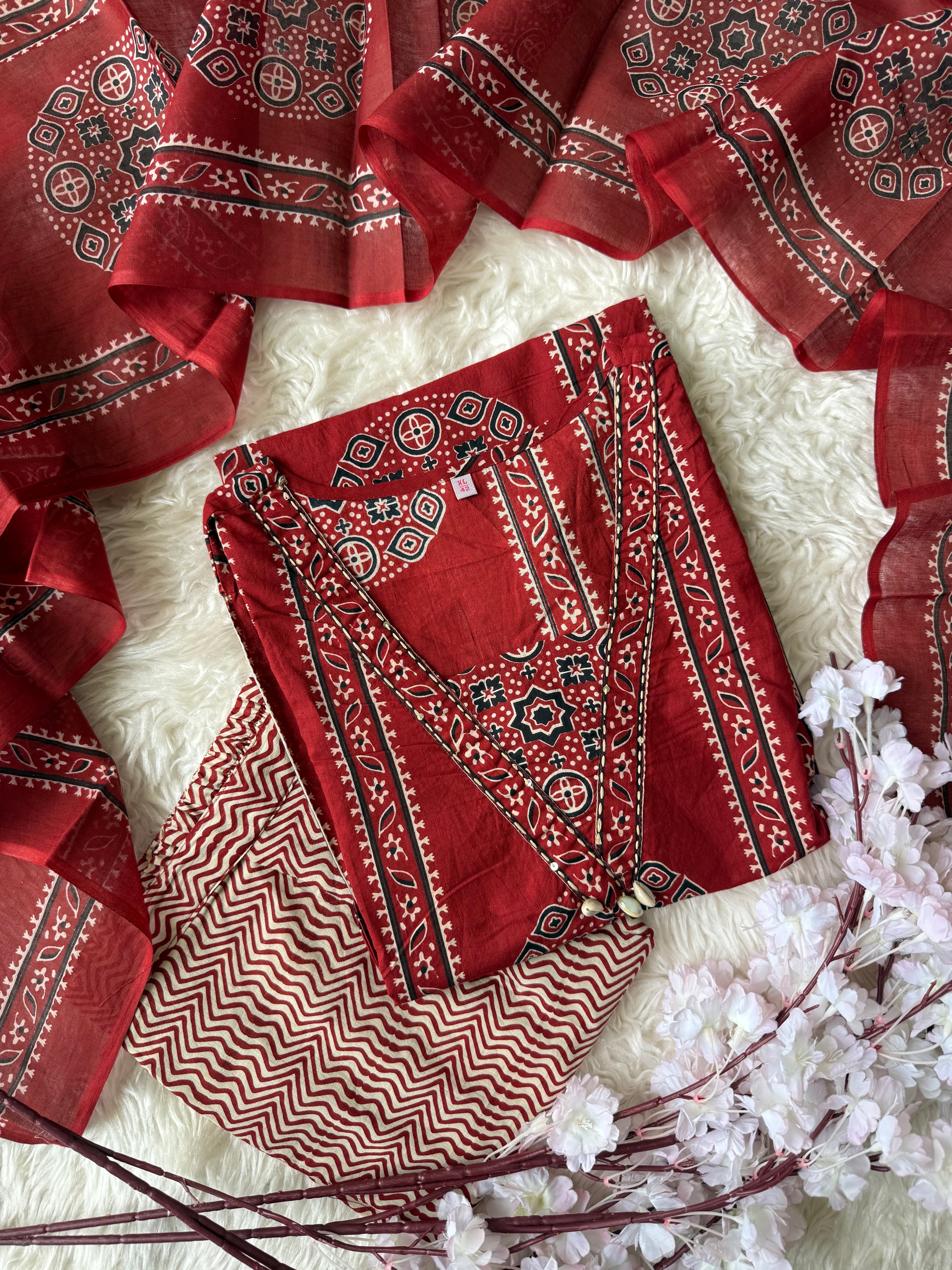 Premium Cotton Kurti Pant Dupatta Set