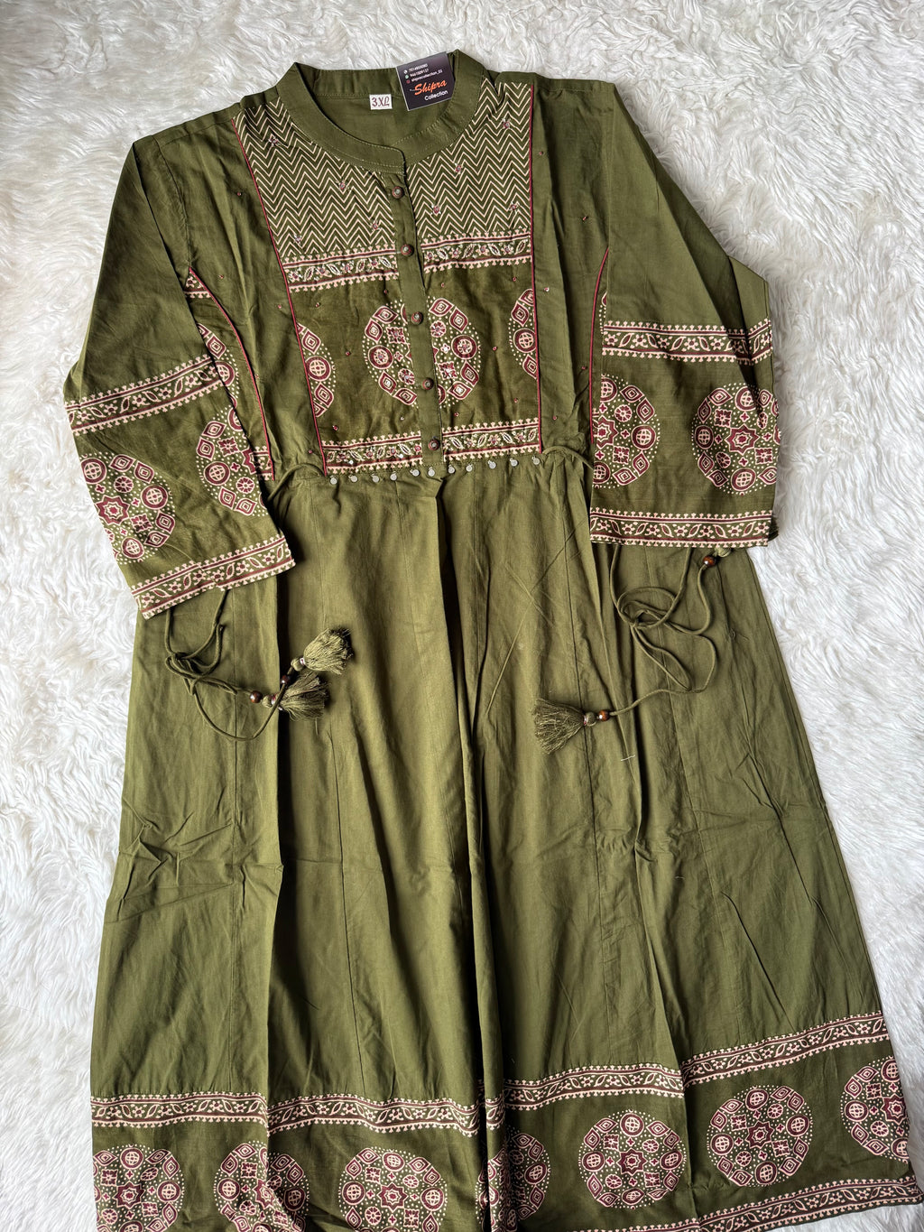 Premium Cotton FLARE Kurti Pant Dupatta Set