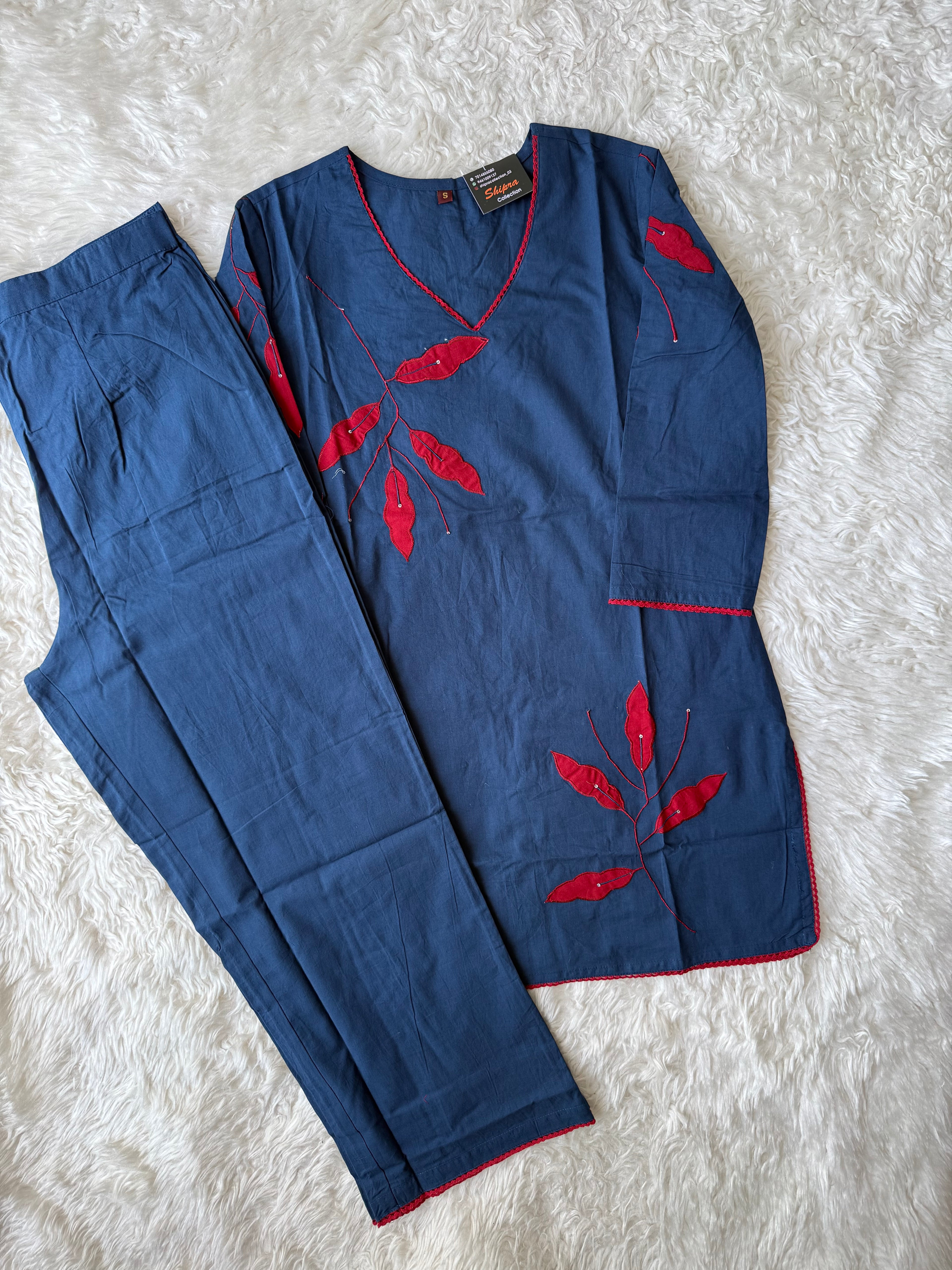 Breathable Cotton Aplique Work Co-ord Set