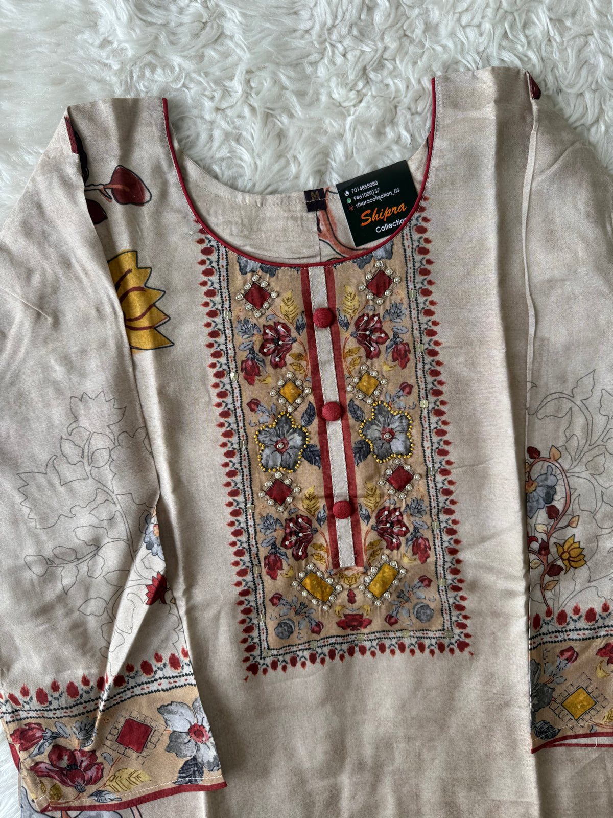 Crepe Silk Kurti Pant Dupatta Set