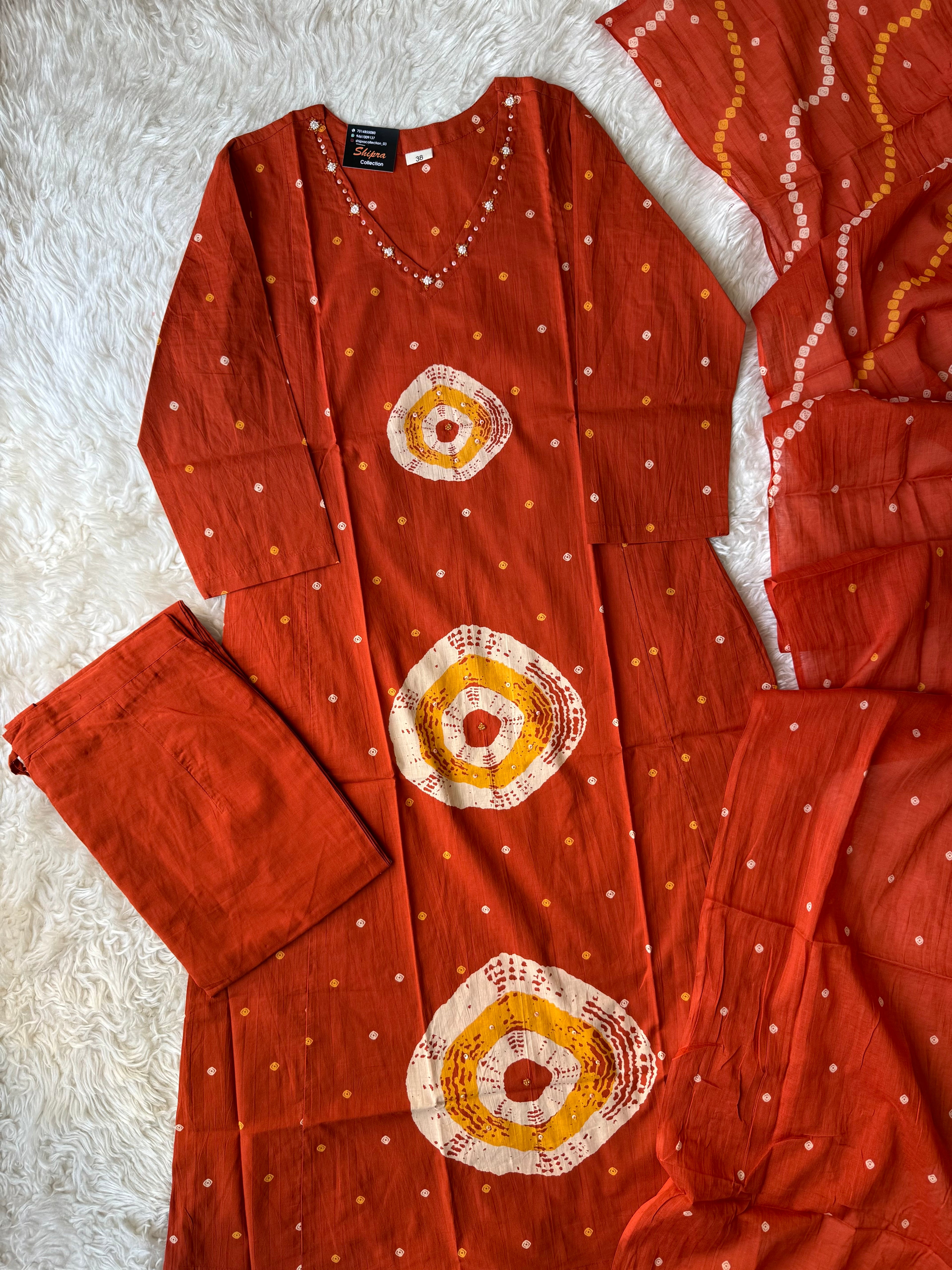 Premium Cotton Kurti Pant Dupatta Set