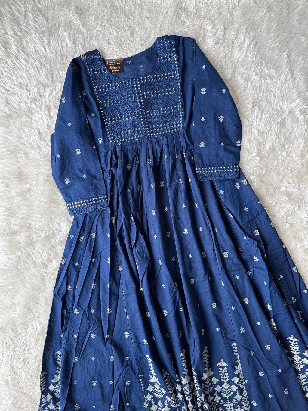 Premium Cotton ANARKALI Kurti Pant Dupatta Set