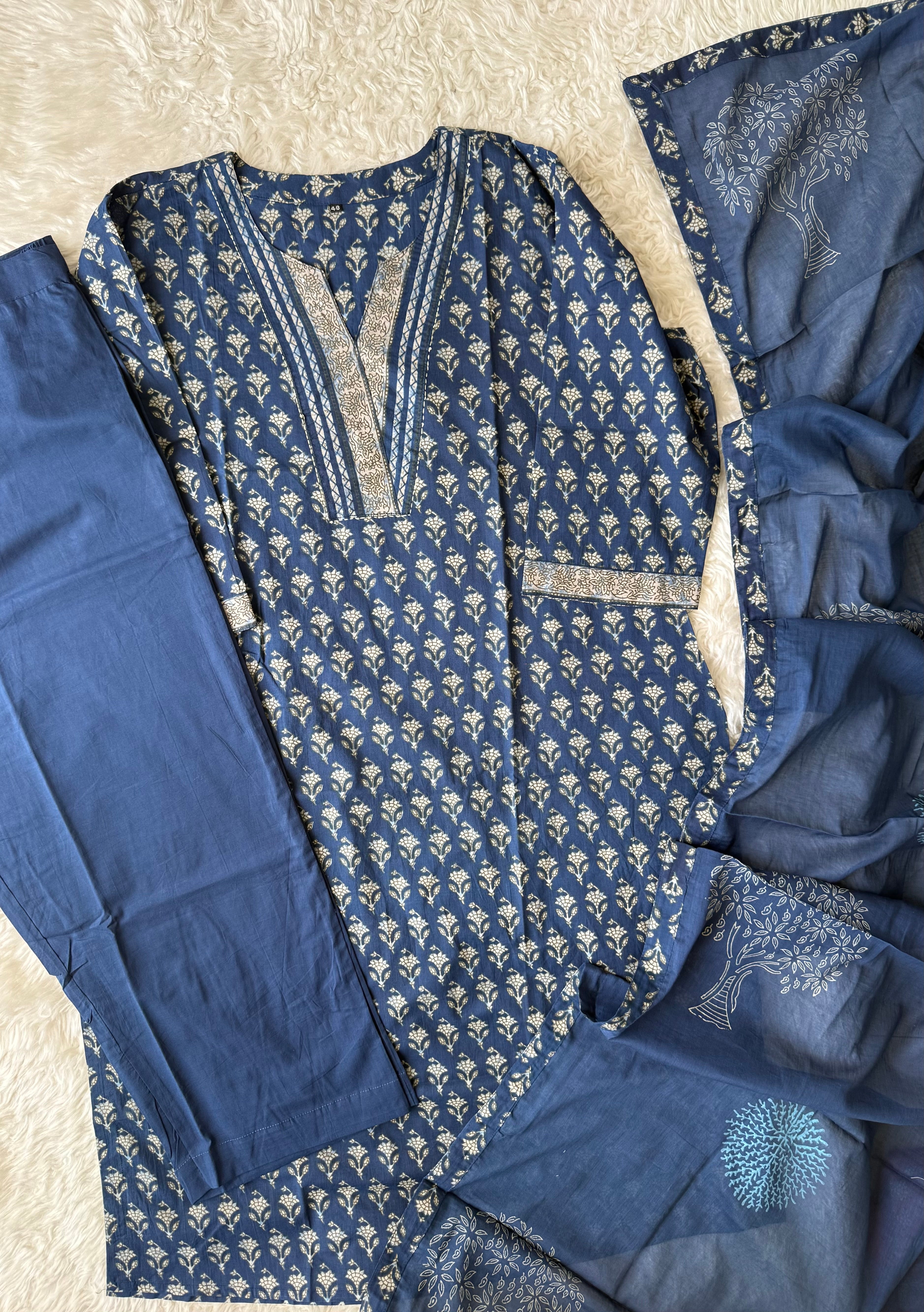 Premium Cotton Kurti Pant Dupatta Set