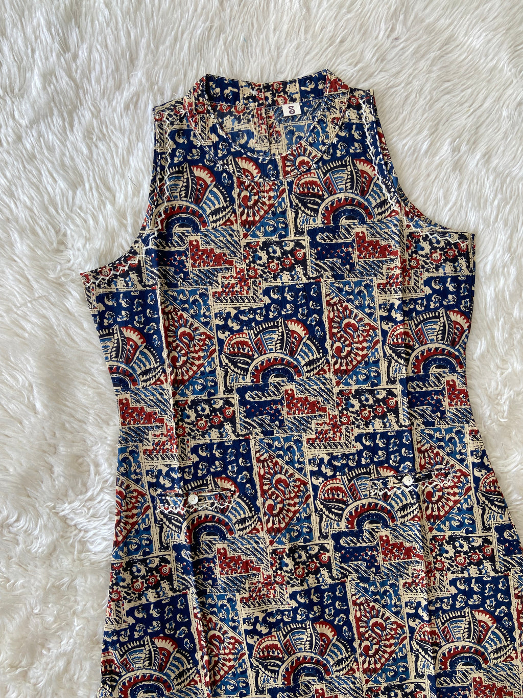 Pure Cotton Sleeveless Kurti Pant Set