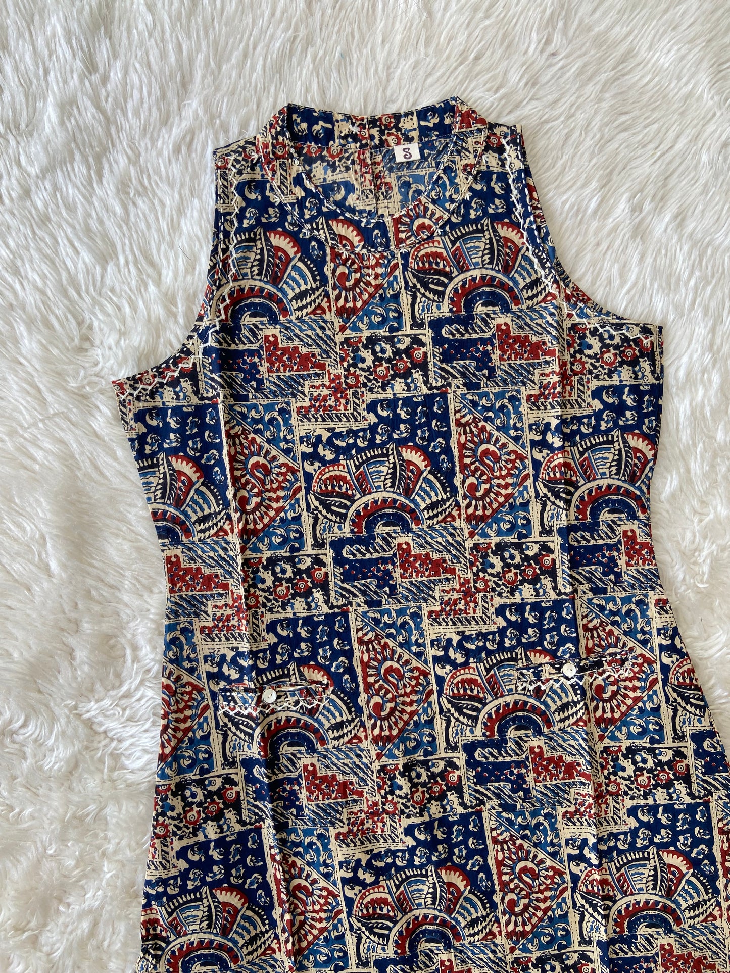 Pure Cotton Sleeveless Kurti Pant Set