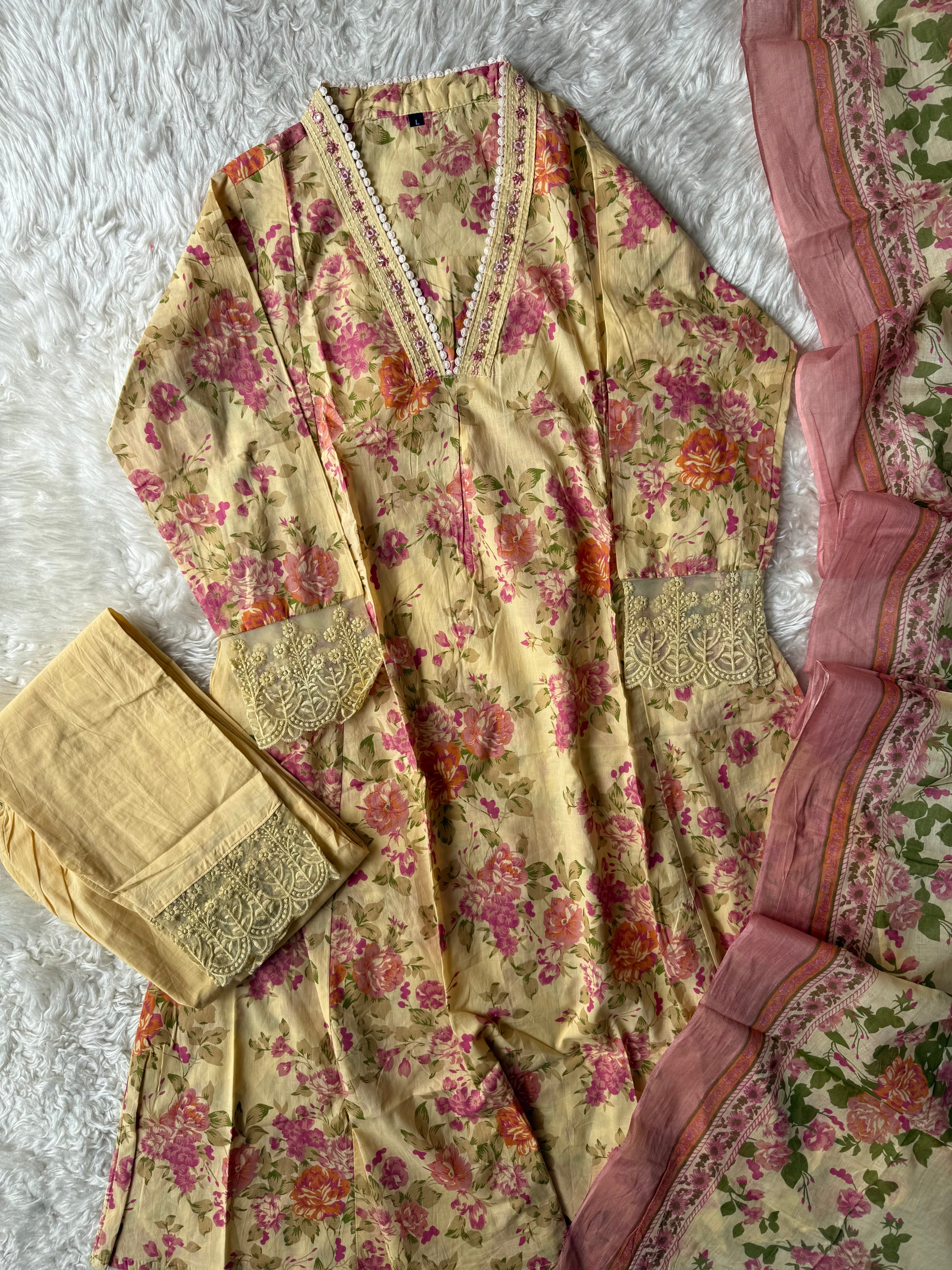 Budget Friendly Kurti Pant Dupatta Set