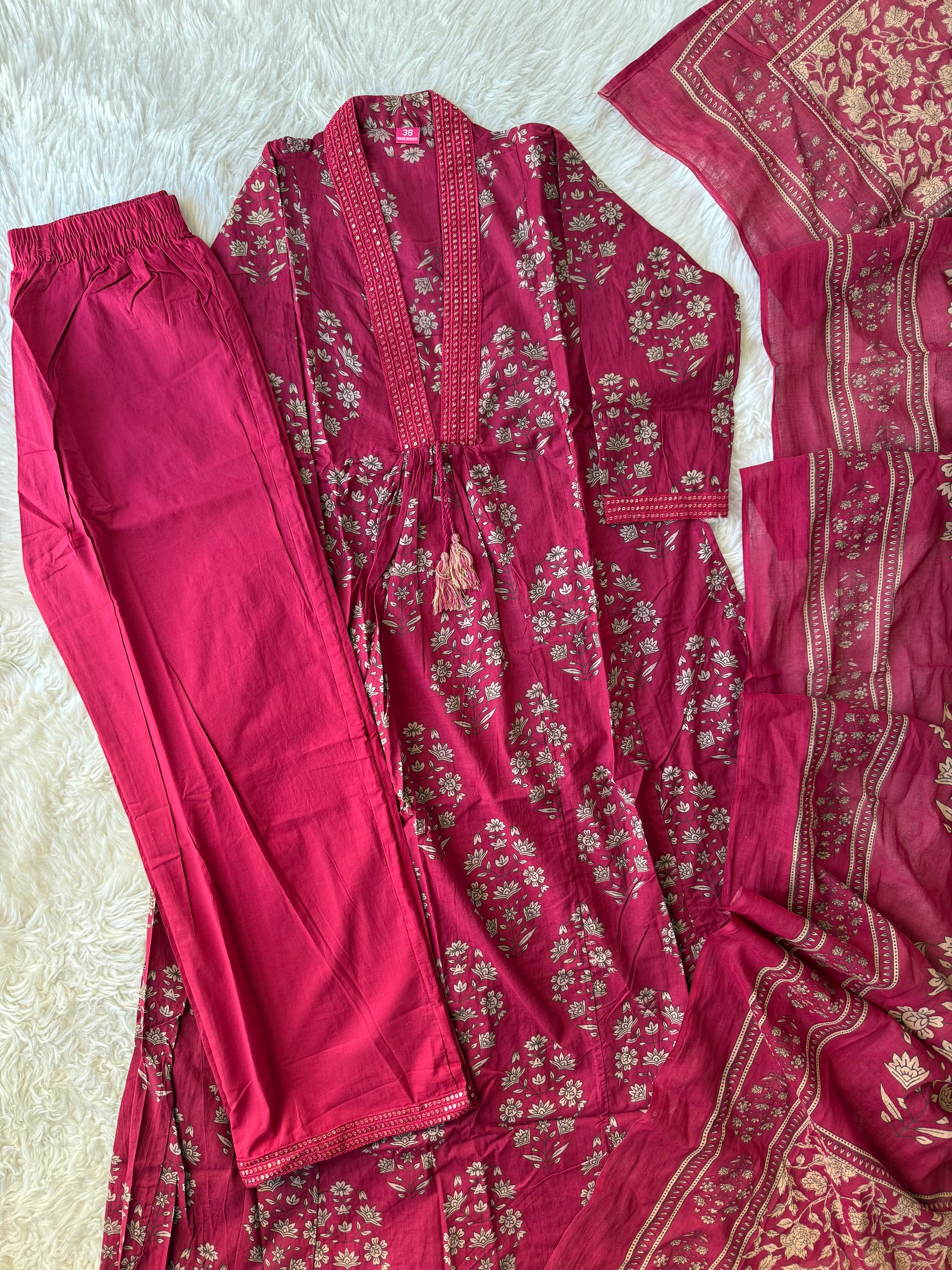 Premium Cotton Kurti Pant Dupatta Set