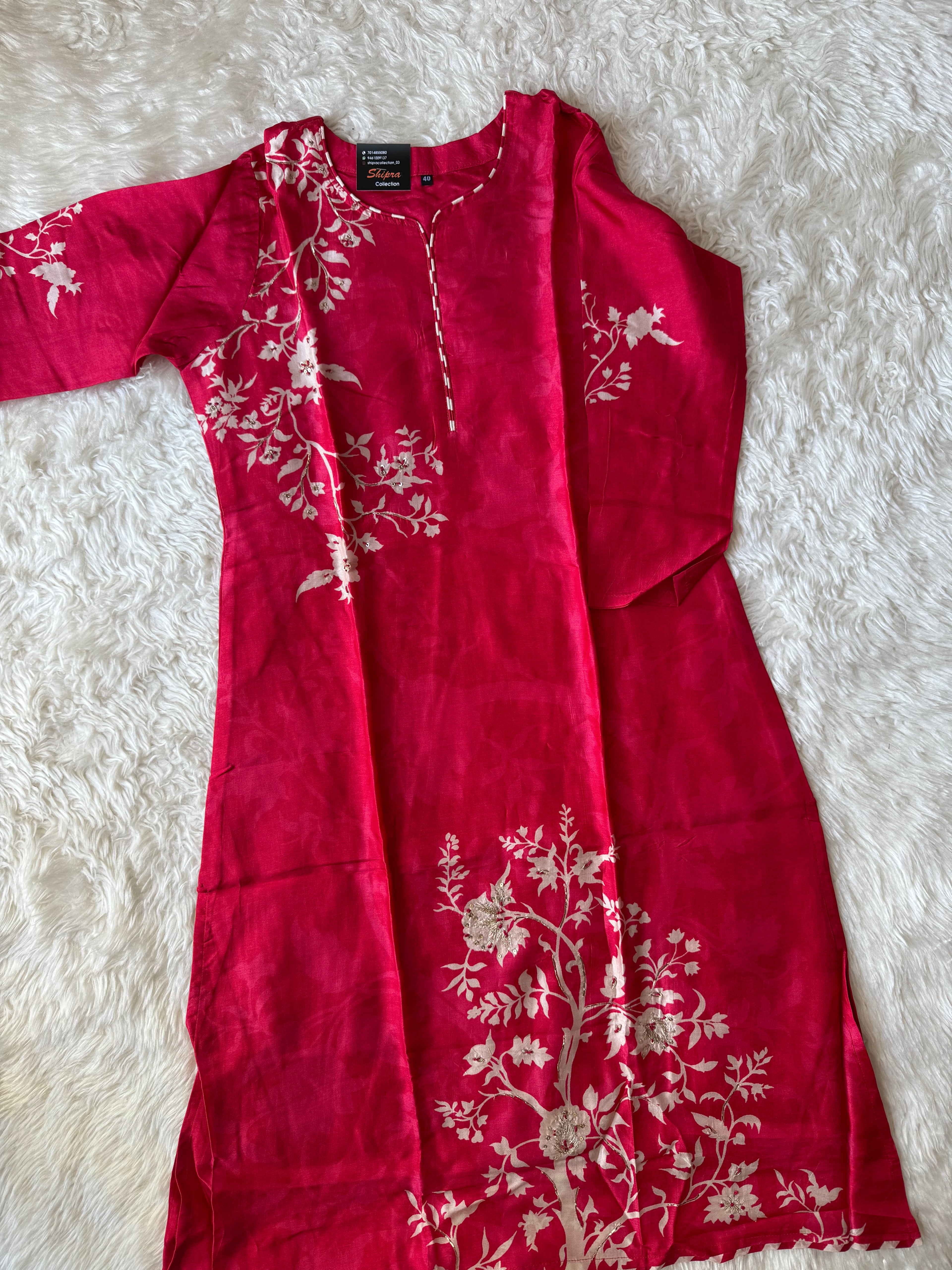 Tussar Silk Kurti Pant Dupatta Set