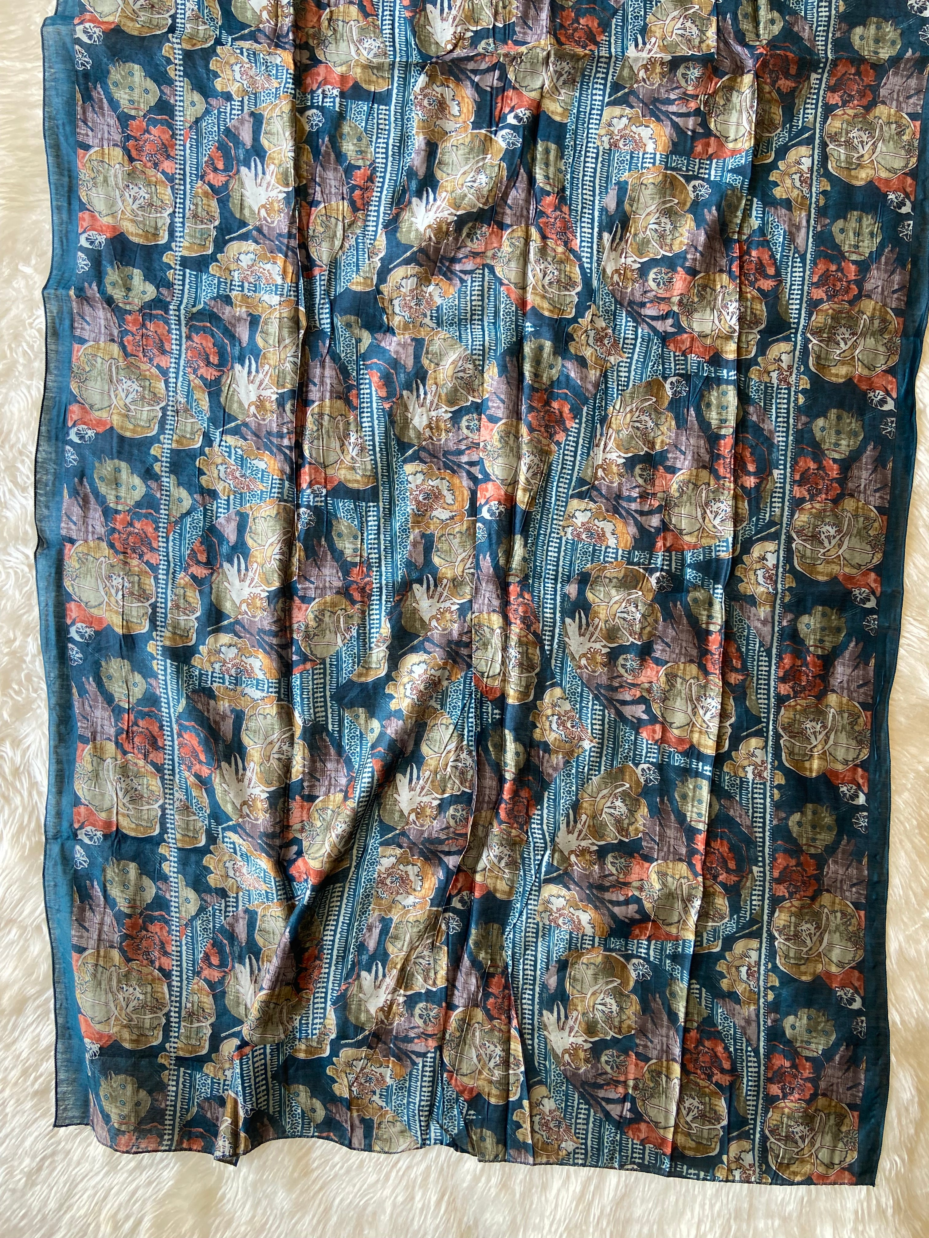 Muslin Silk Kurti Pant Dupatta Set