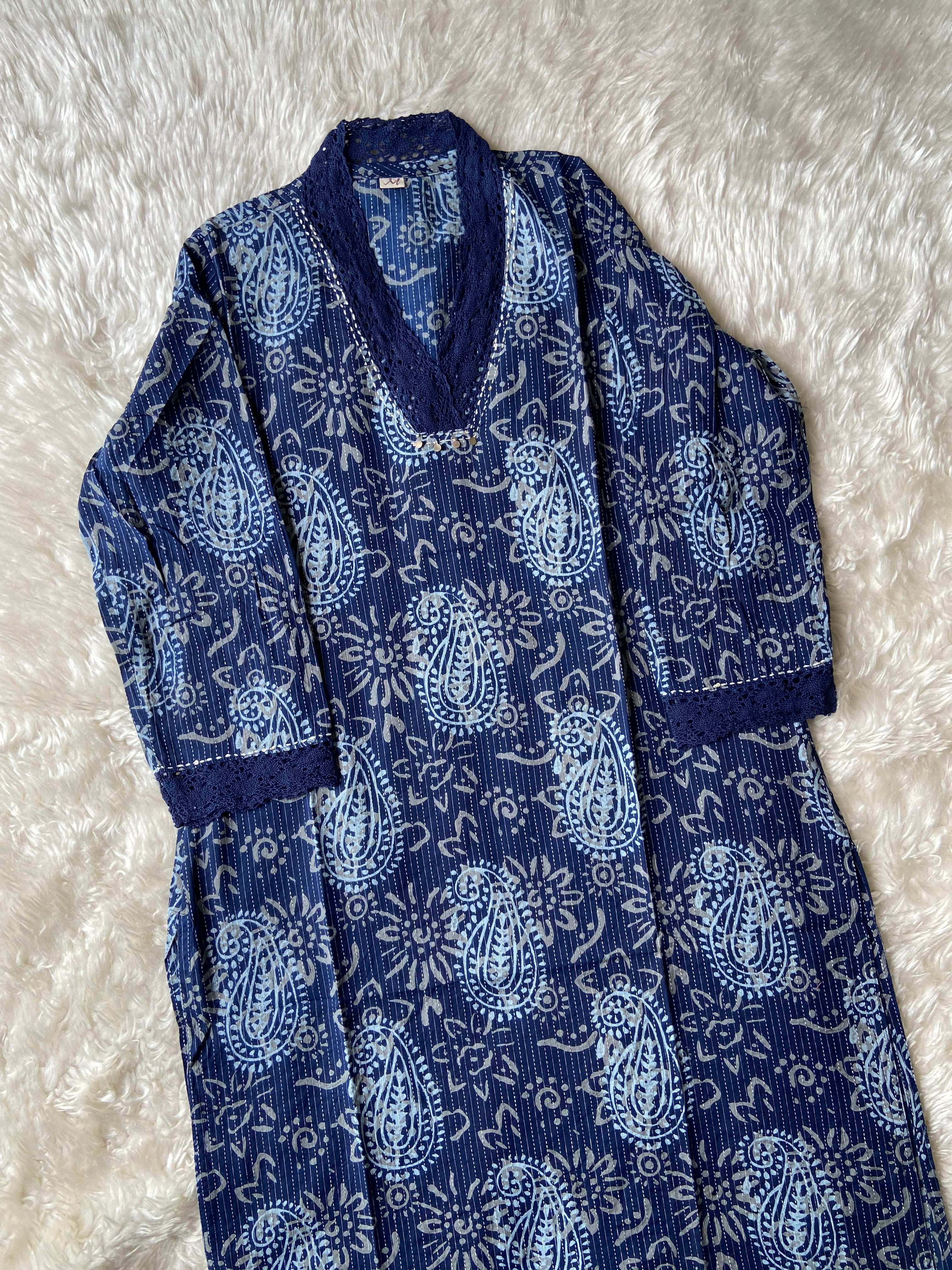 V-Neck Lace Details Kurti