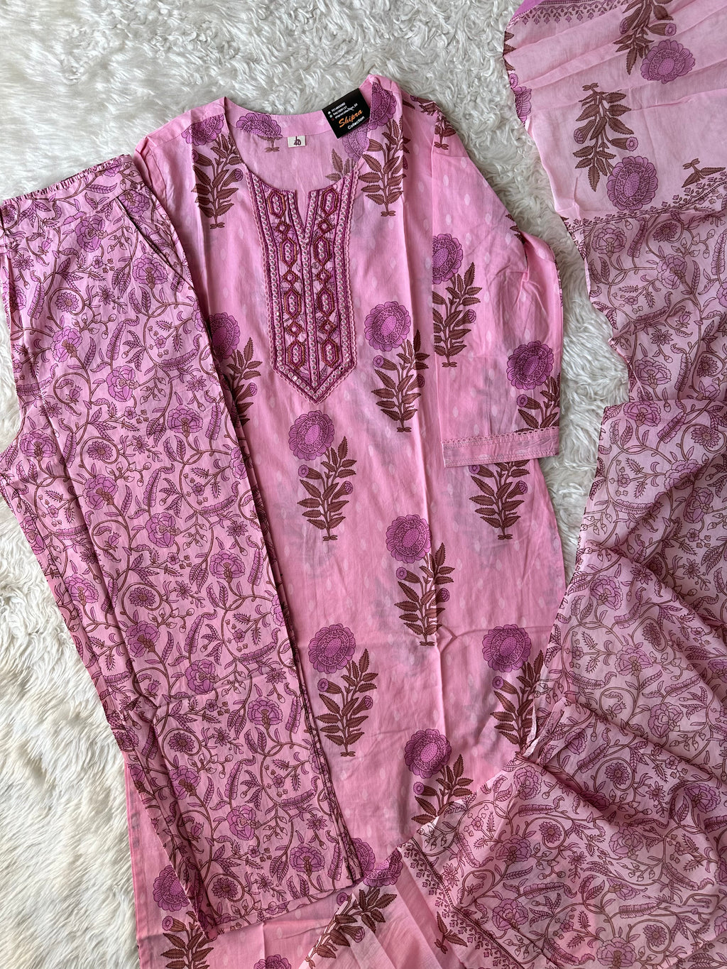 Premium Cotton Kurti Pant Dupatta Set