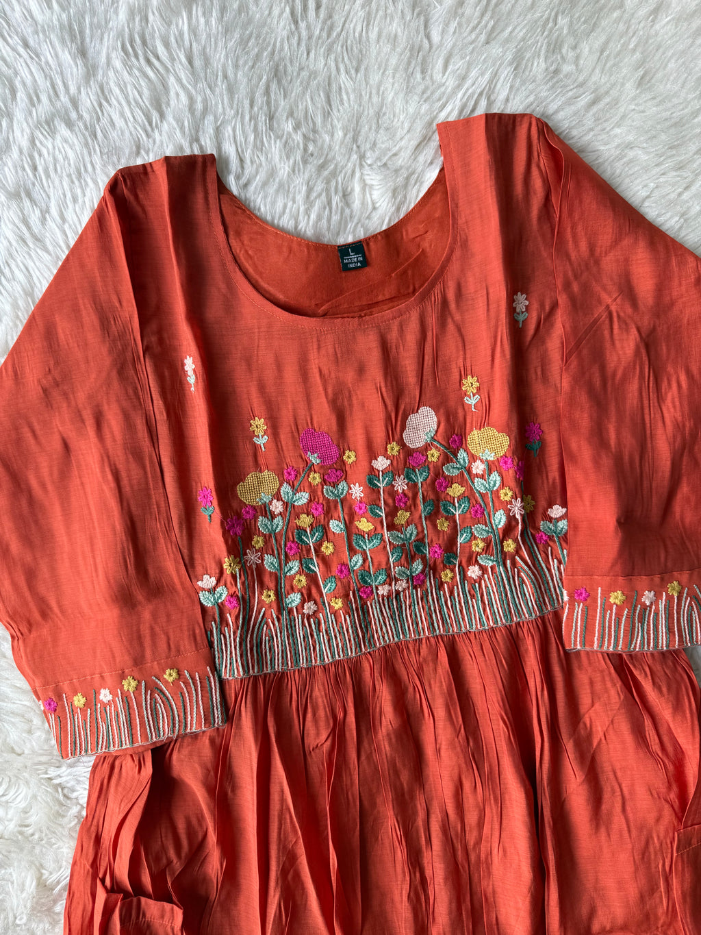 Mul Chanderi Kurti Pant Dupatta Set