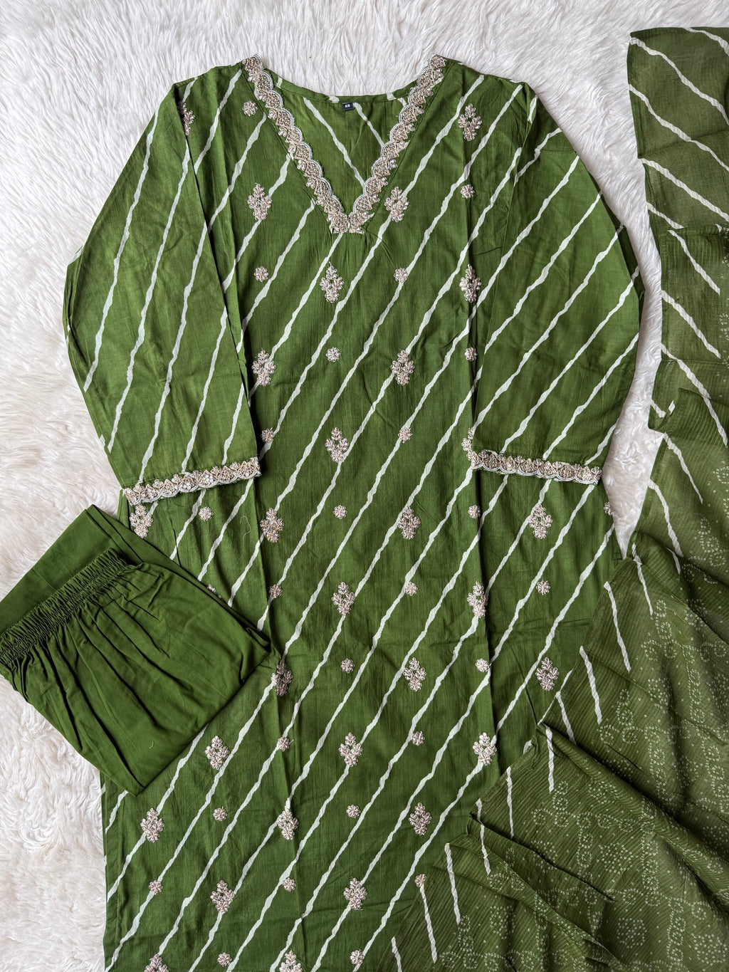 Premium Cotton Lehariya Set