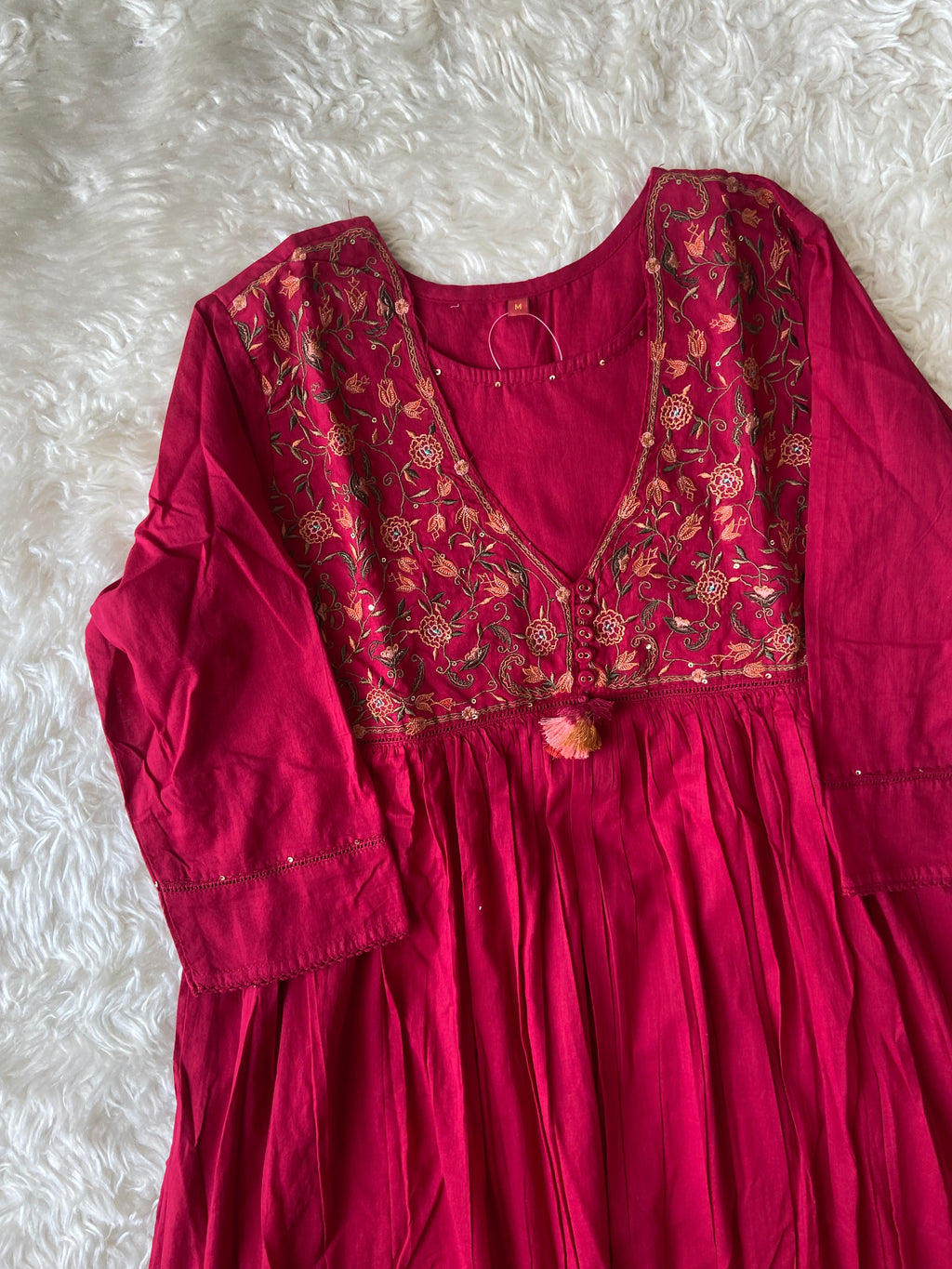 Premium Cotton Thread Work Kurti Pant Set