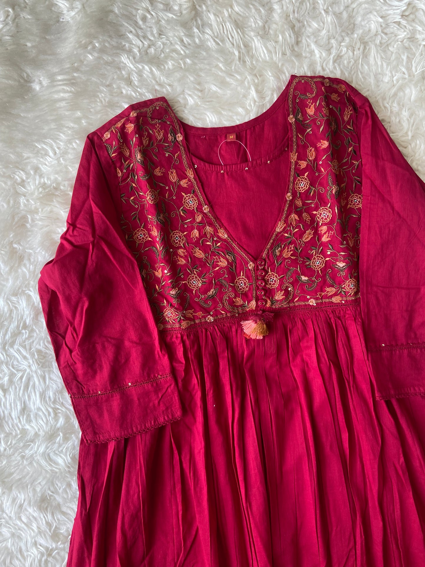 Premium Cotton Thread Work Kurti Pant Set