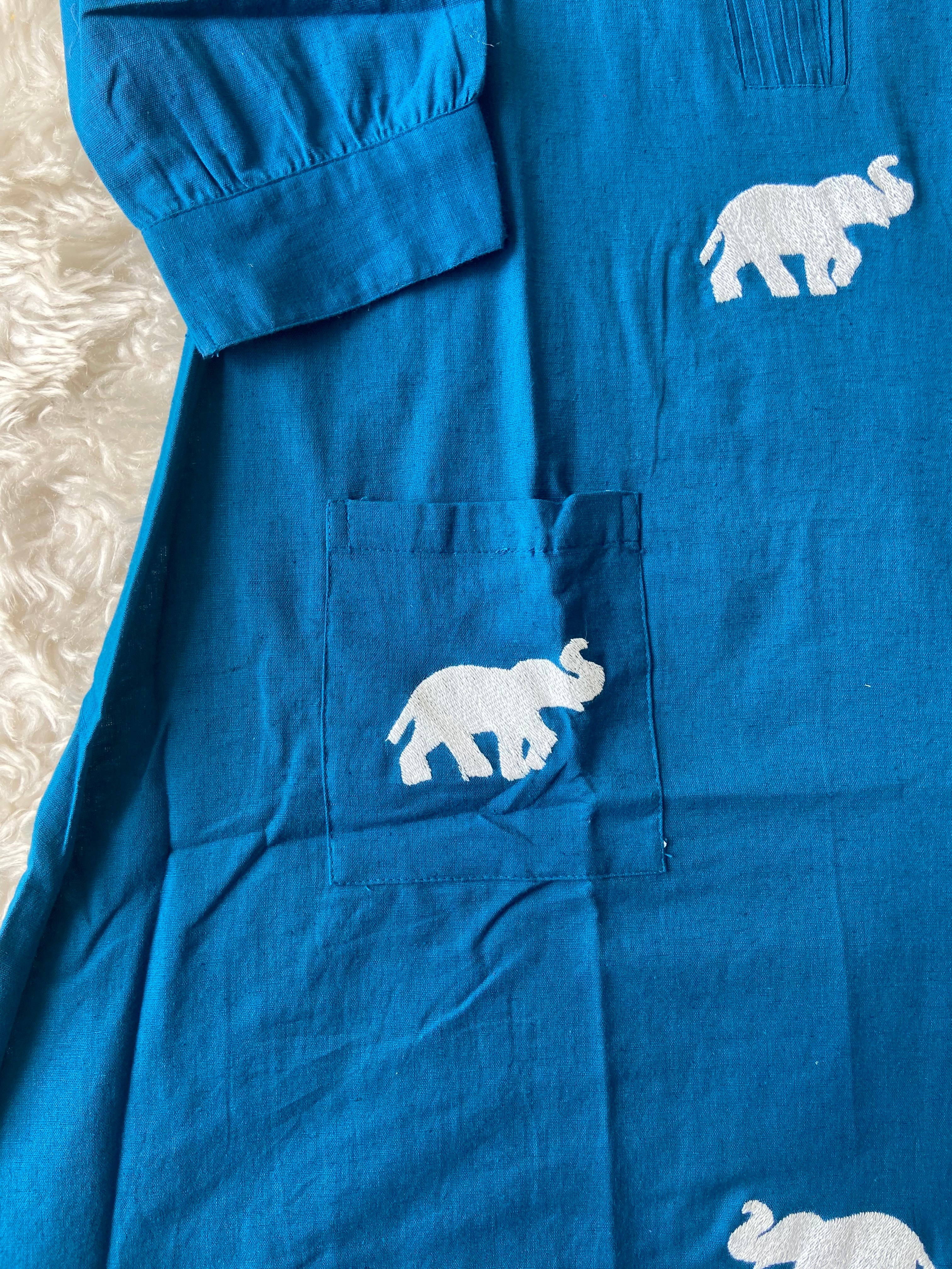 Elephant A-line Kurti Plazo Set