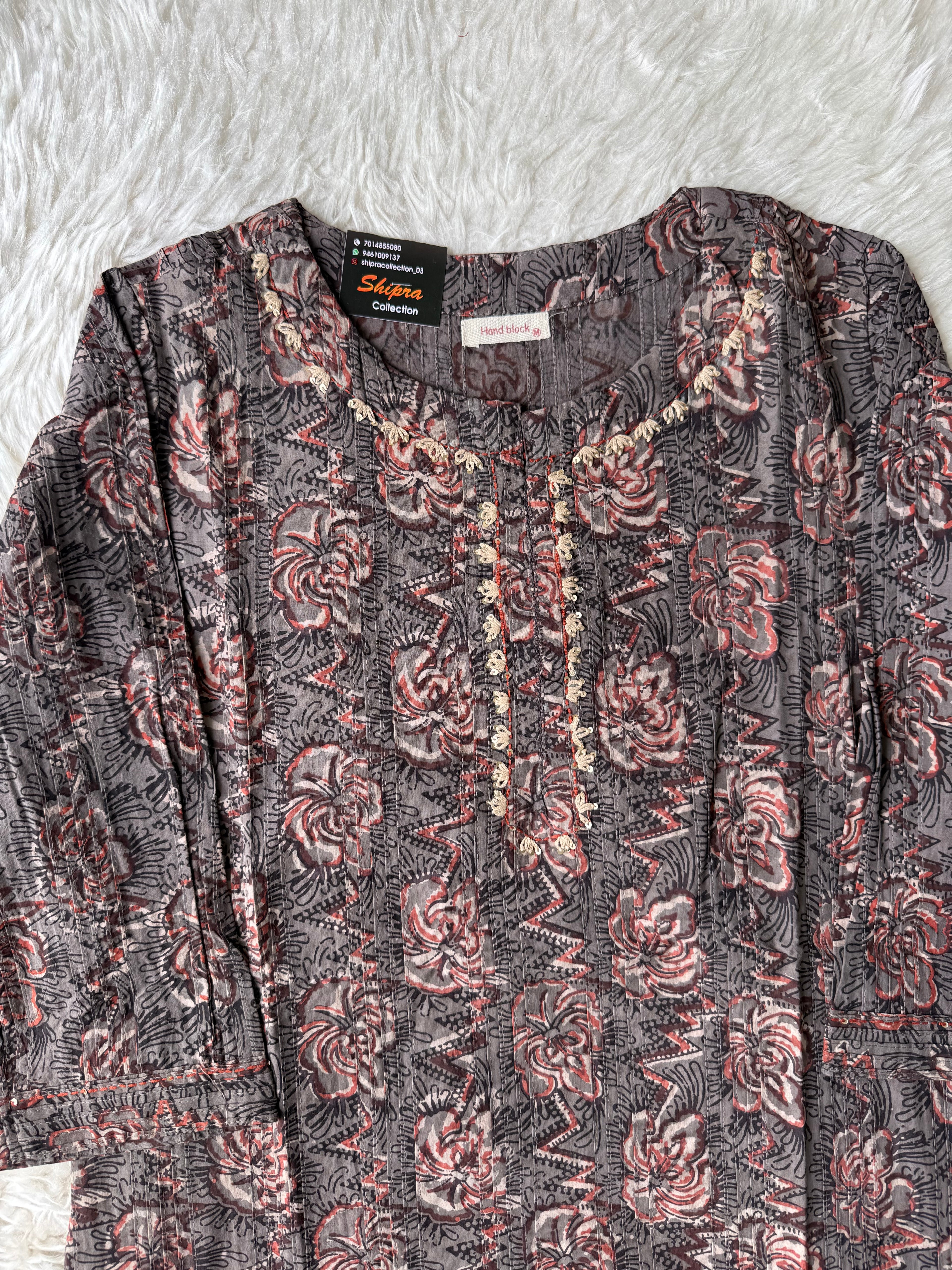 Premium Cotton Handblock Kurti