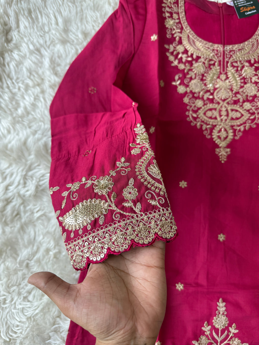 Muslin Silk Kurti Sharara Dupatta Set