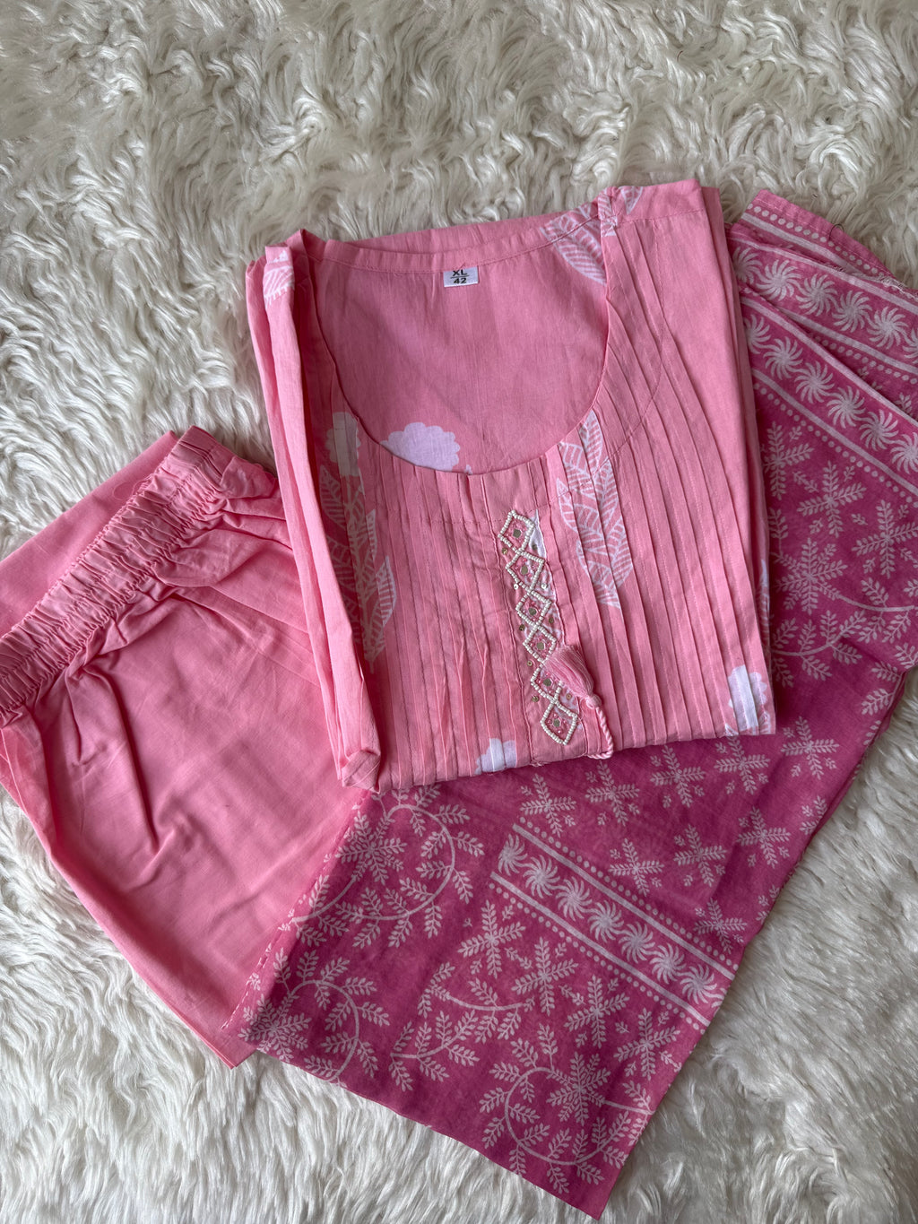 Budget Friendly Kurti Pant Dupatta Set