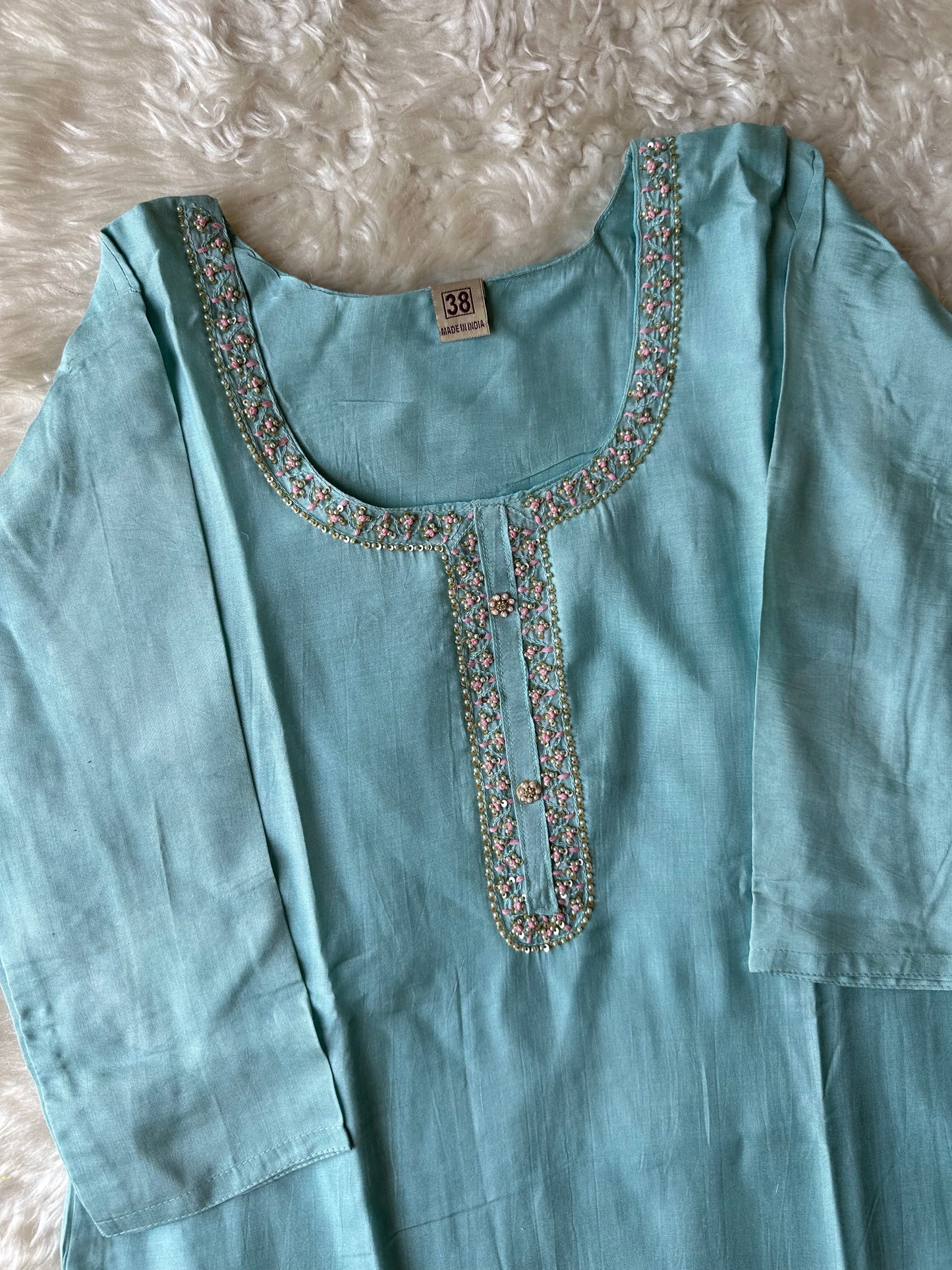 Pure Muslin Silk Kurti Pant Dupatta Set