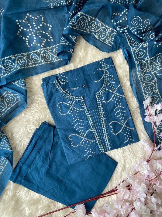 Premium Cotton Kurti Pant Dupatta Set