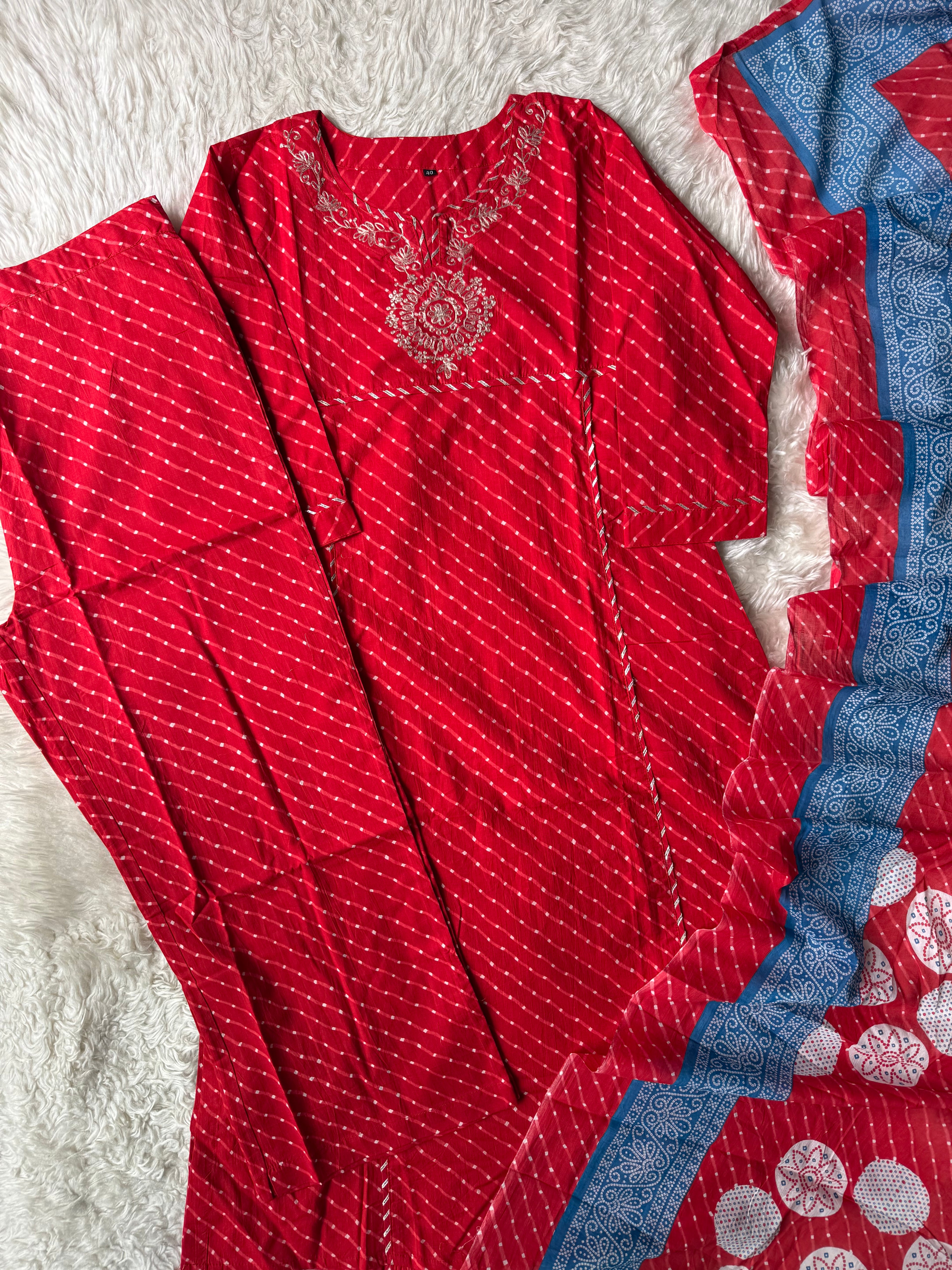 Premium Cotton Lehariya Set