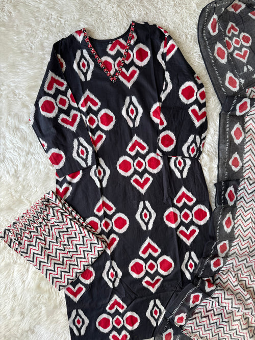 Budget Friendly Kurti Pant Dupatta Set