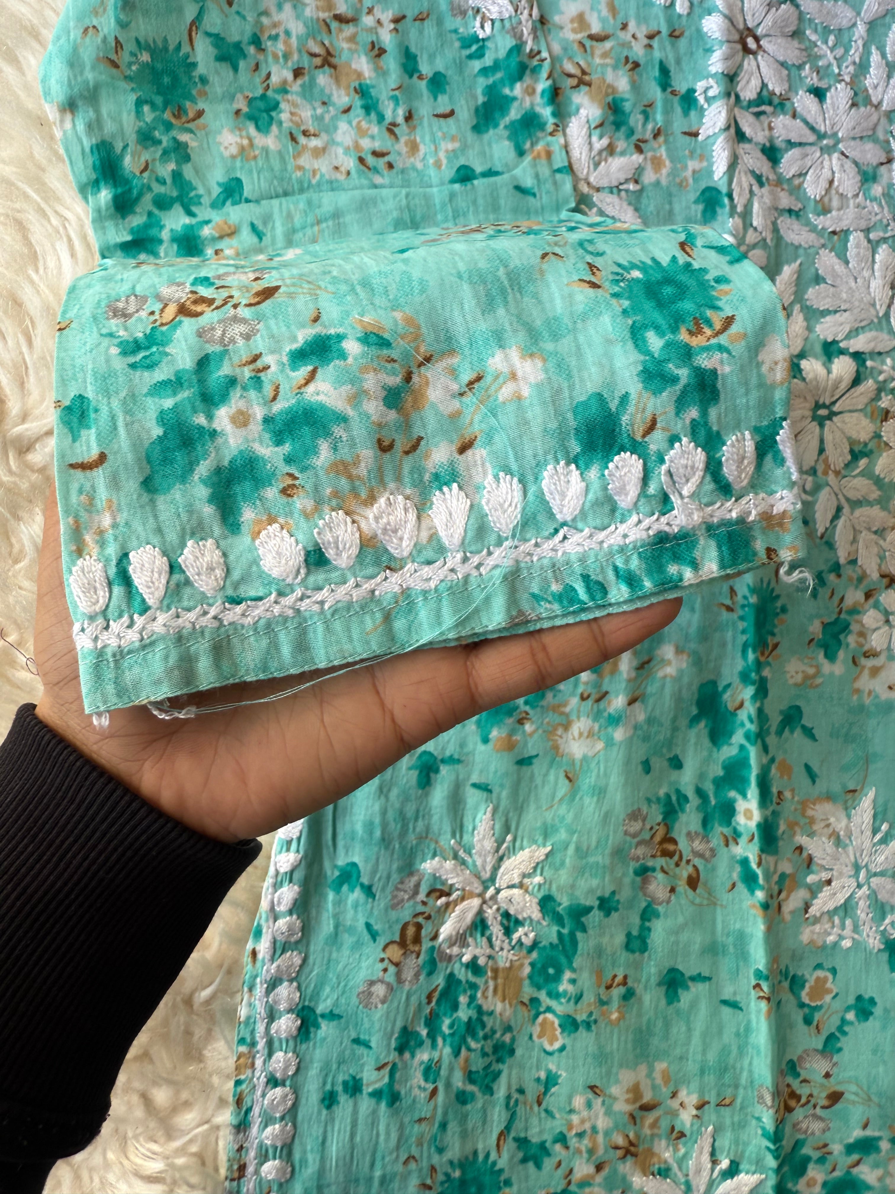 Pure Cotton Chikankari Short Kurti