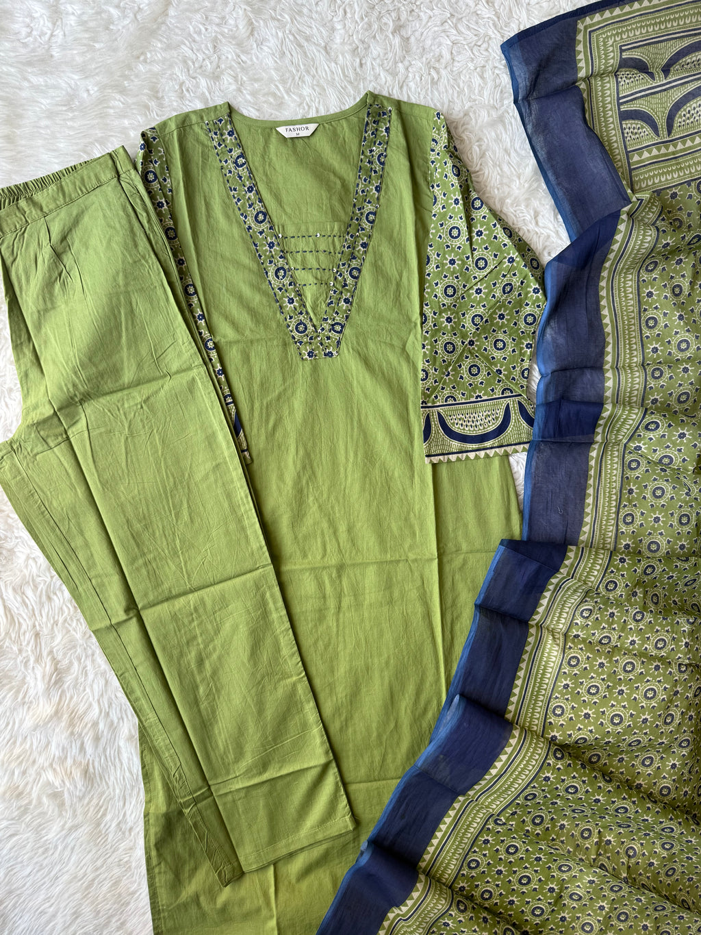 Premium Cotton Kurti Pant Dupatta Set