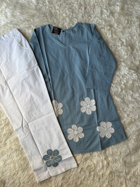 Breathable Cotton Patch Work Co-ord Set