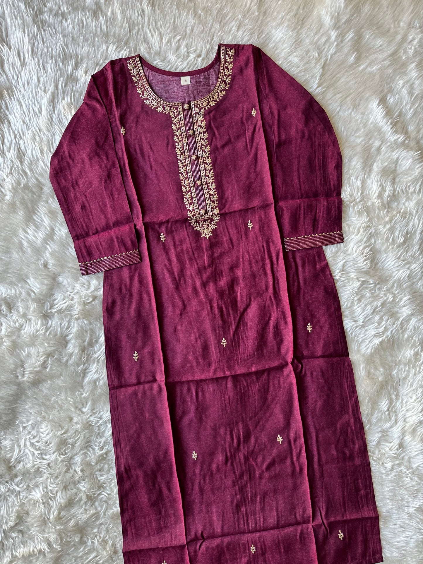 Pure Muslin Silk Kurti Pant Set