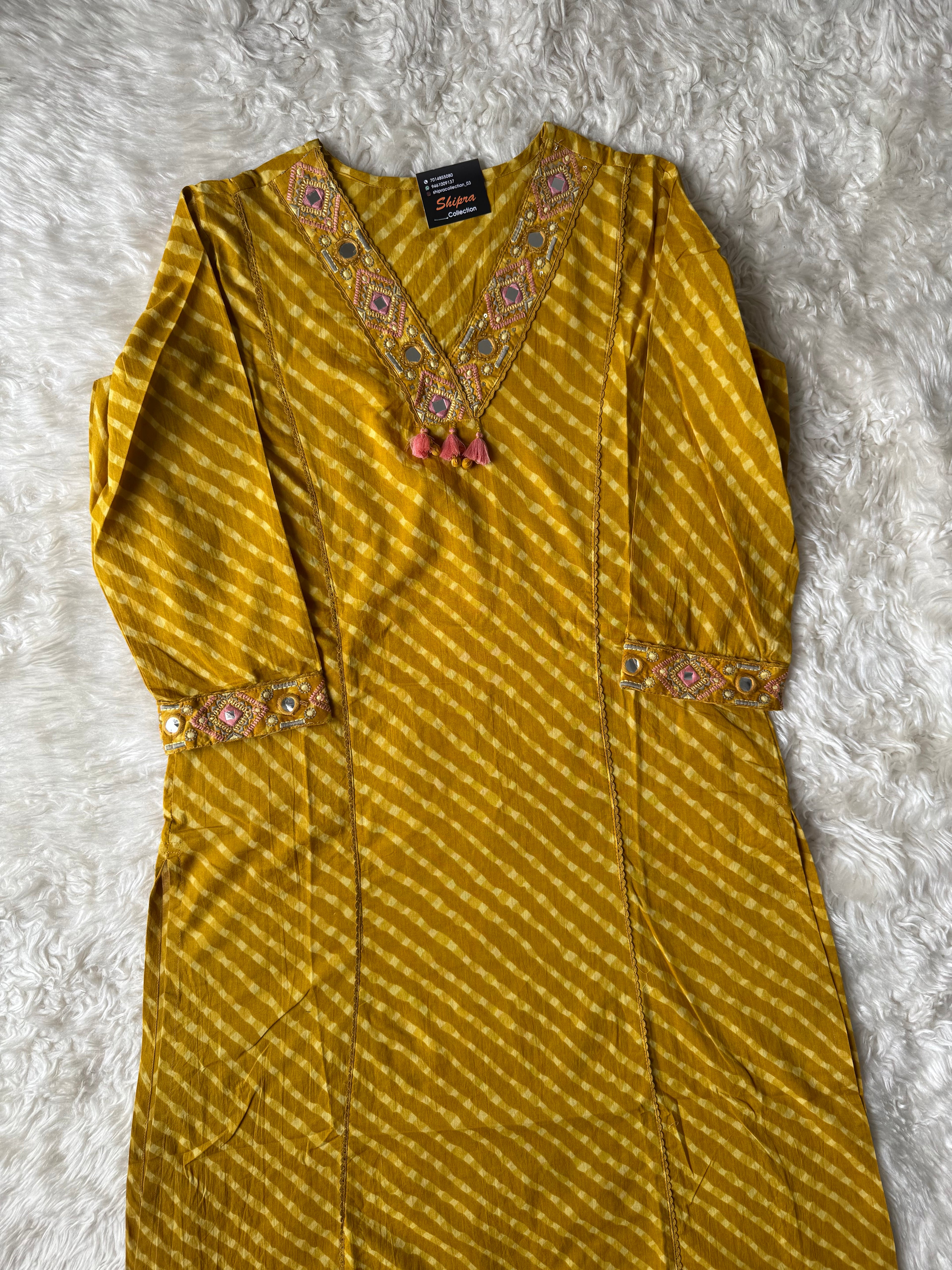 Premium Cotton Lehariya Set