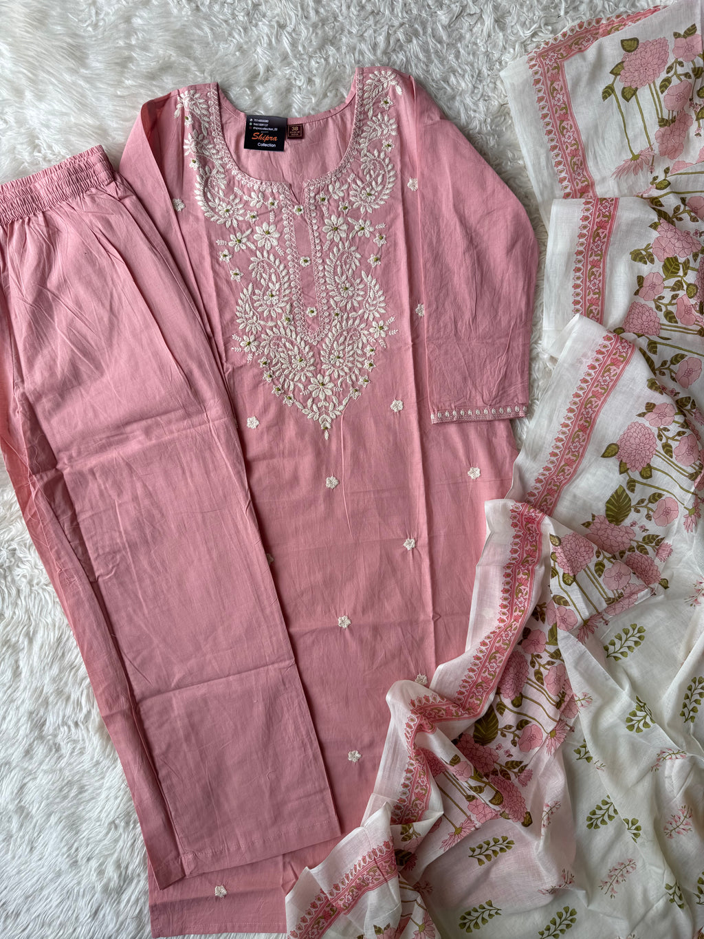 Premium Cotton Kurti Pant Dupatta Set