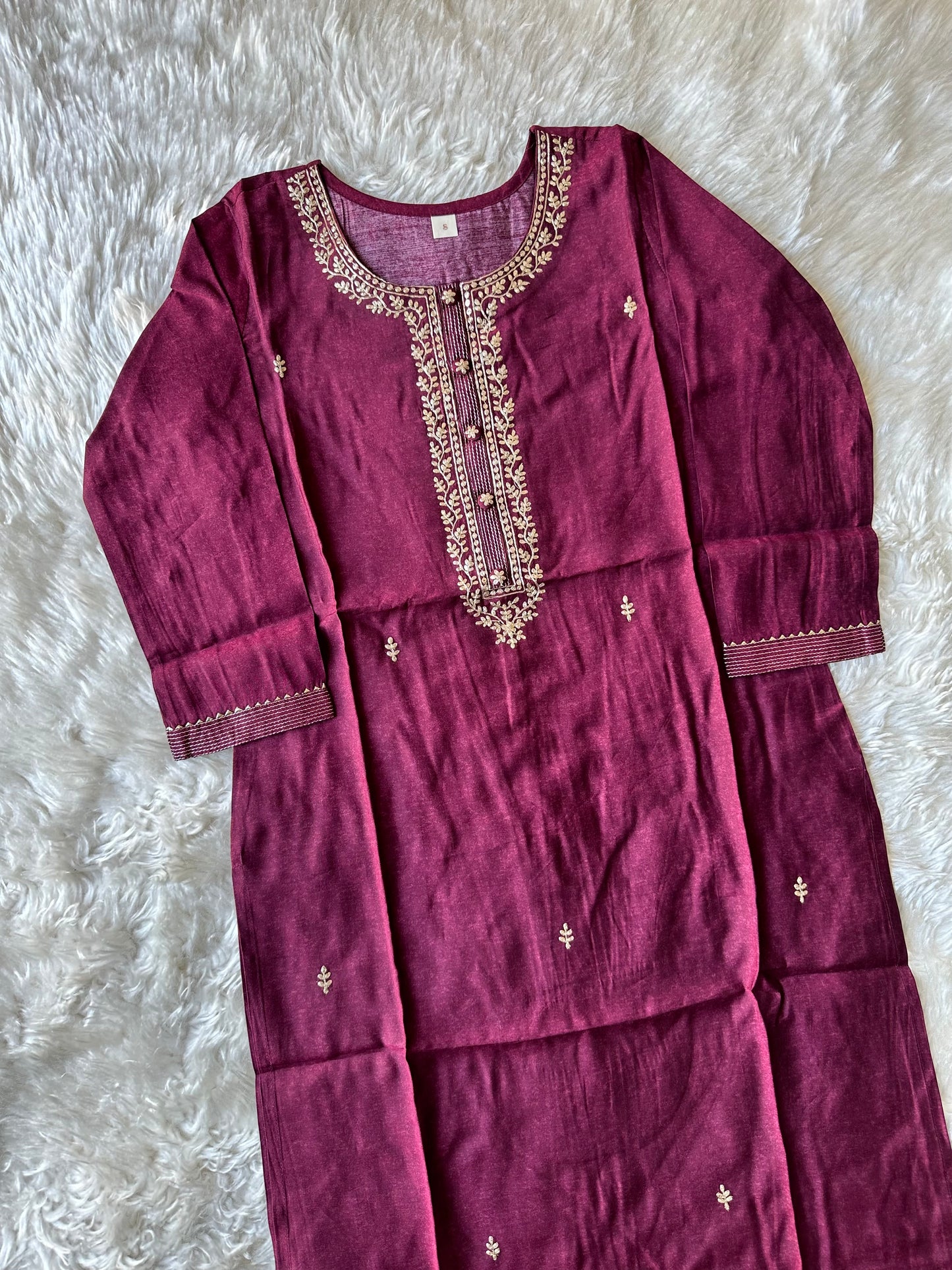 Pure Muslin Silk Kurti Pant Set