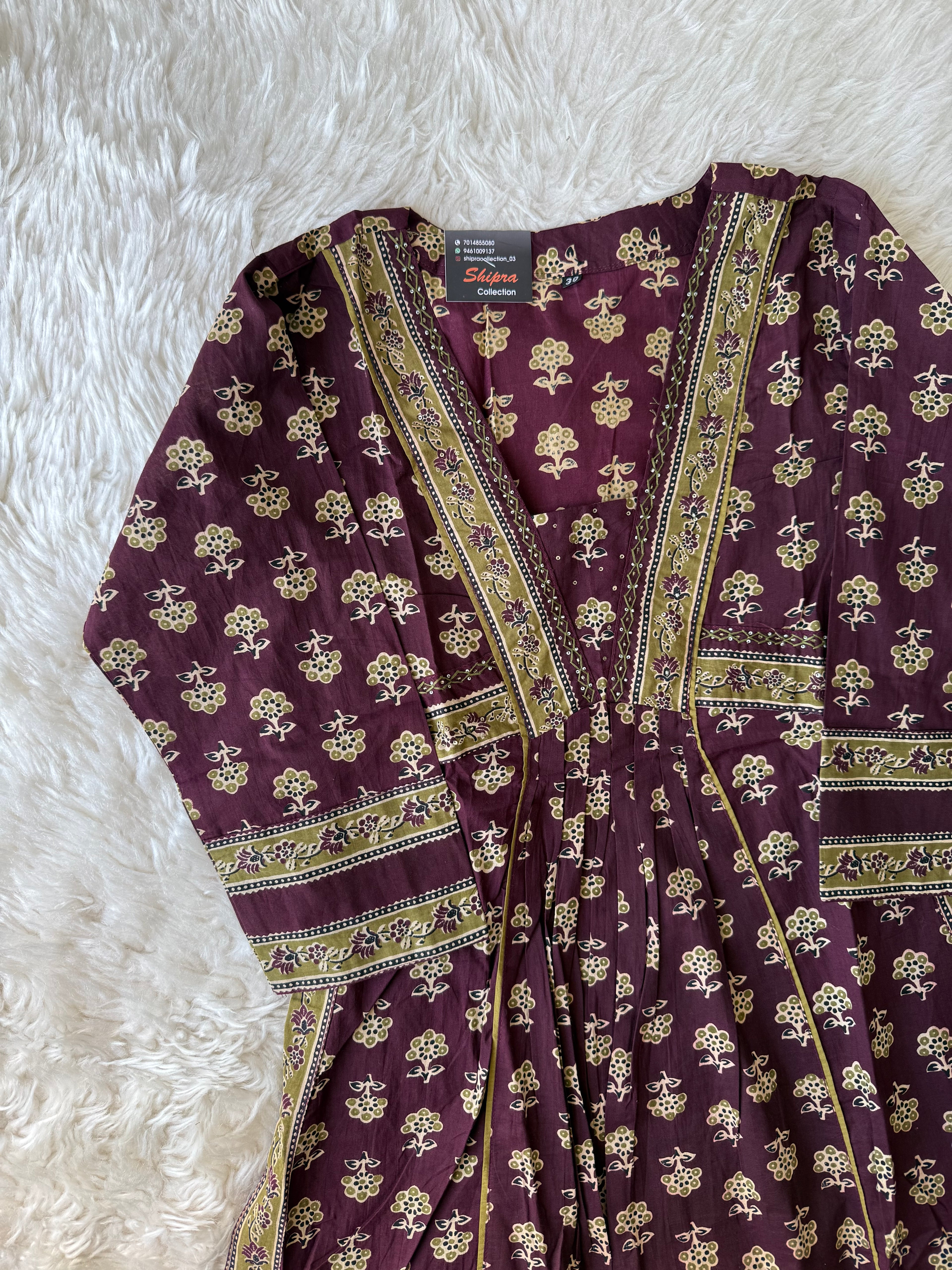 Premium Cotton Aline Kurti Plazo Dupatta Set